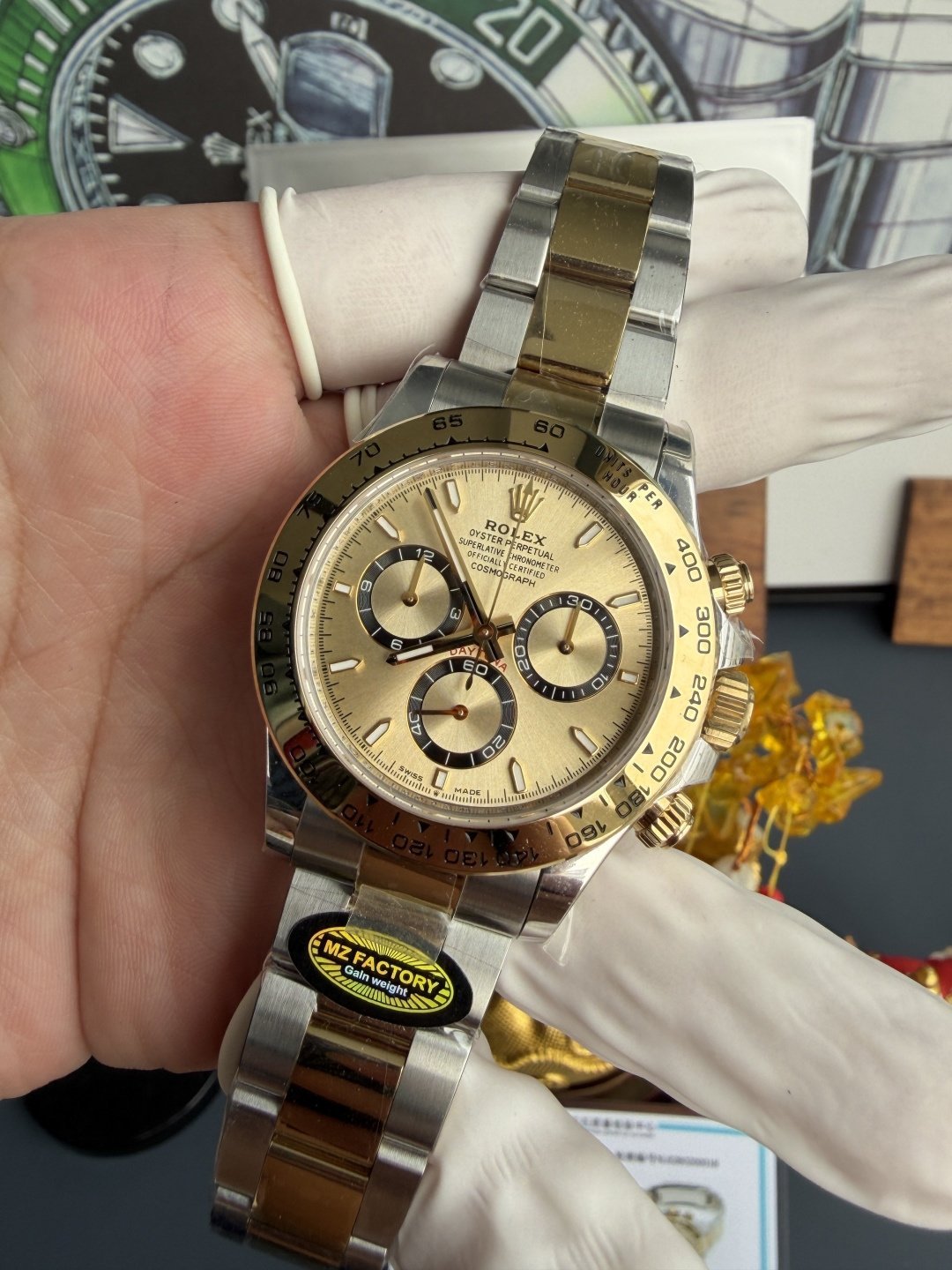 Rolex Daytona 126503-0004 Two Tone Golden Dial 18K Gold Plating Top Quality Replica Gained Weight 210g MZF 40mm - 图片 3