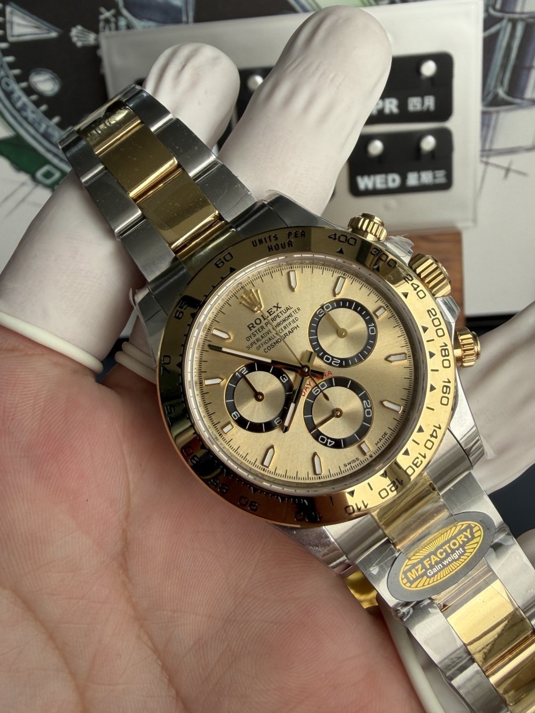 Rolex Daytona 126503-0004 Two Tone Golden Dial 18K Gold Plating Top Quality Replica Gained Weight 210g MZF 40mm - 图片 4