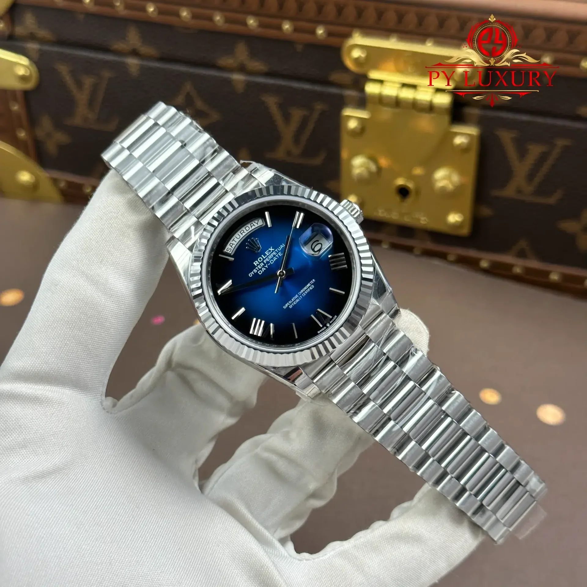 Rolex Day-Date 228239-0076 Blue Ombré Dial Super Clone Gained Weight 210g RCF 40mm - 图片 2
