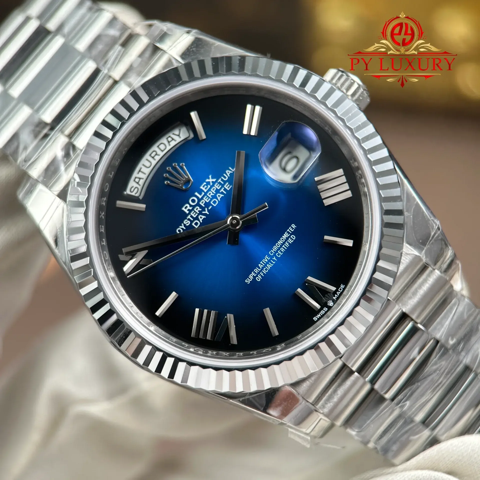 Rolex Day-Date 228239-0076 Blue Ombré Dial Super Clone Gained Weight 210g RCF 40mm - 图片 4