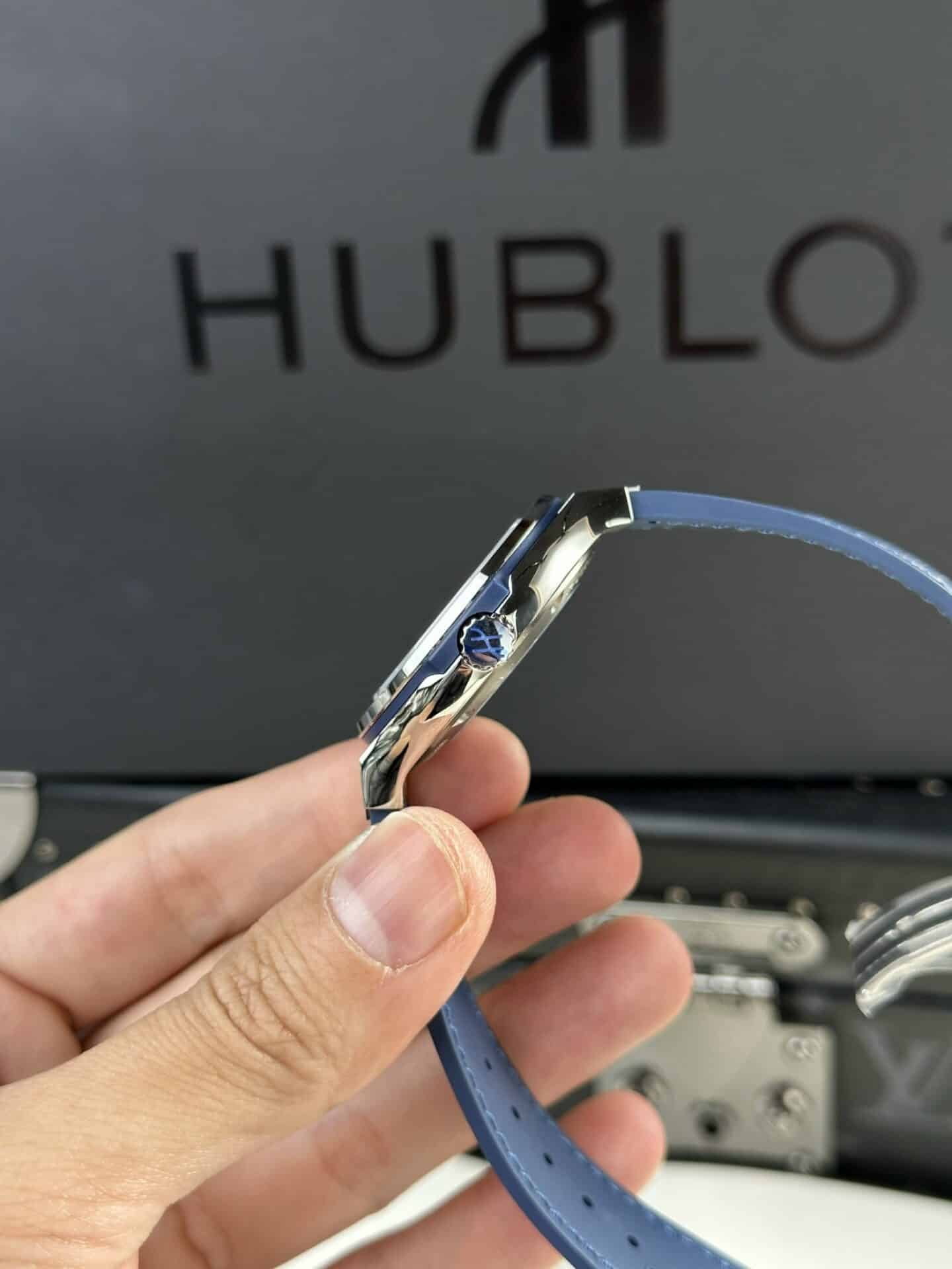 Hublot Classic Fusion Titanium Blue Dial Leather Best Replica JJF 38mm - 图片 5