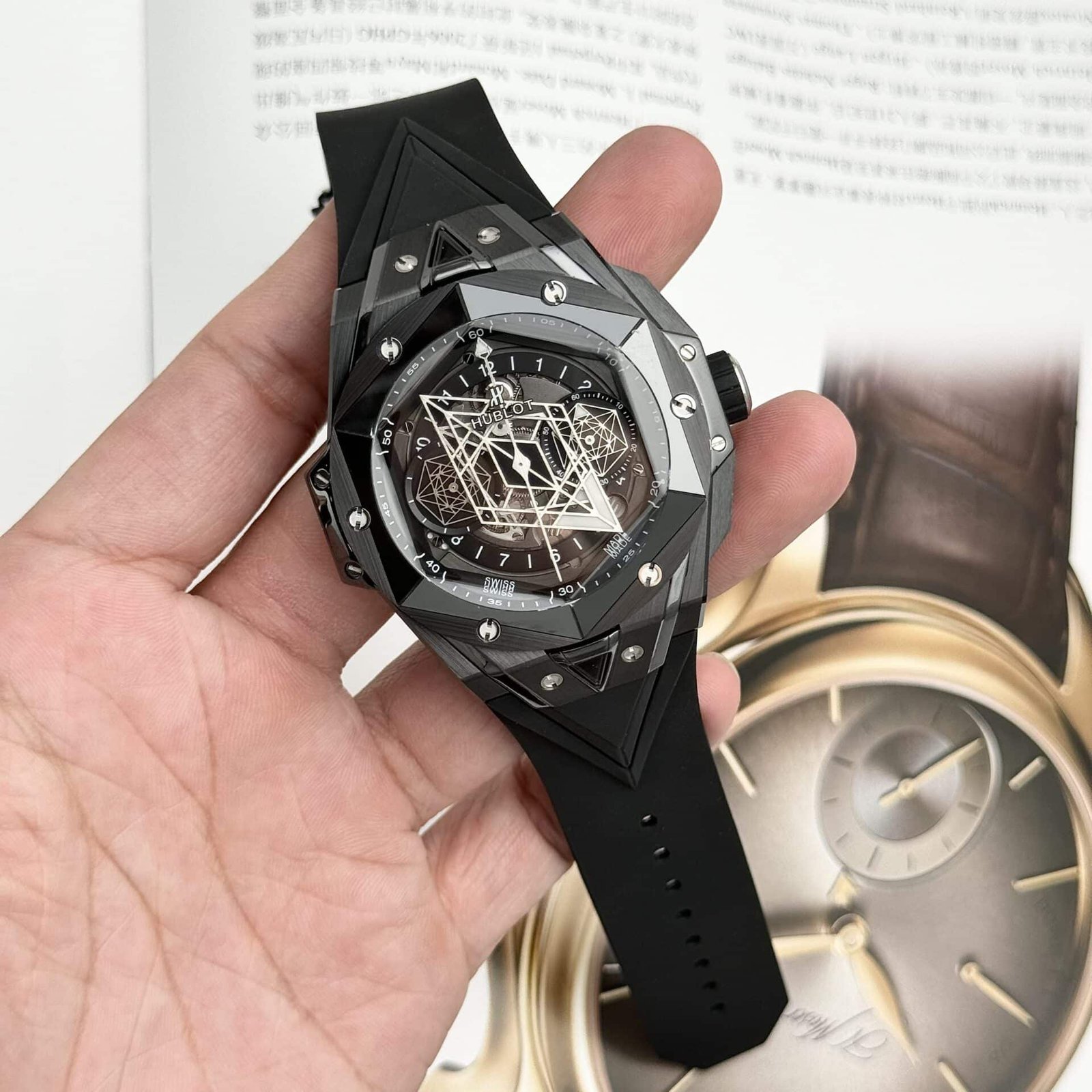 Hublot Big Bang Sang Bleu II Black Ceramic Black Dial Best Replica 45mm - 图片 2