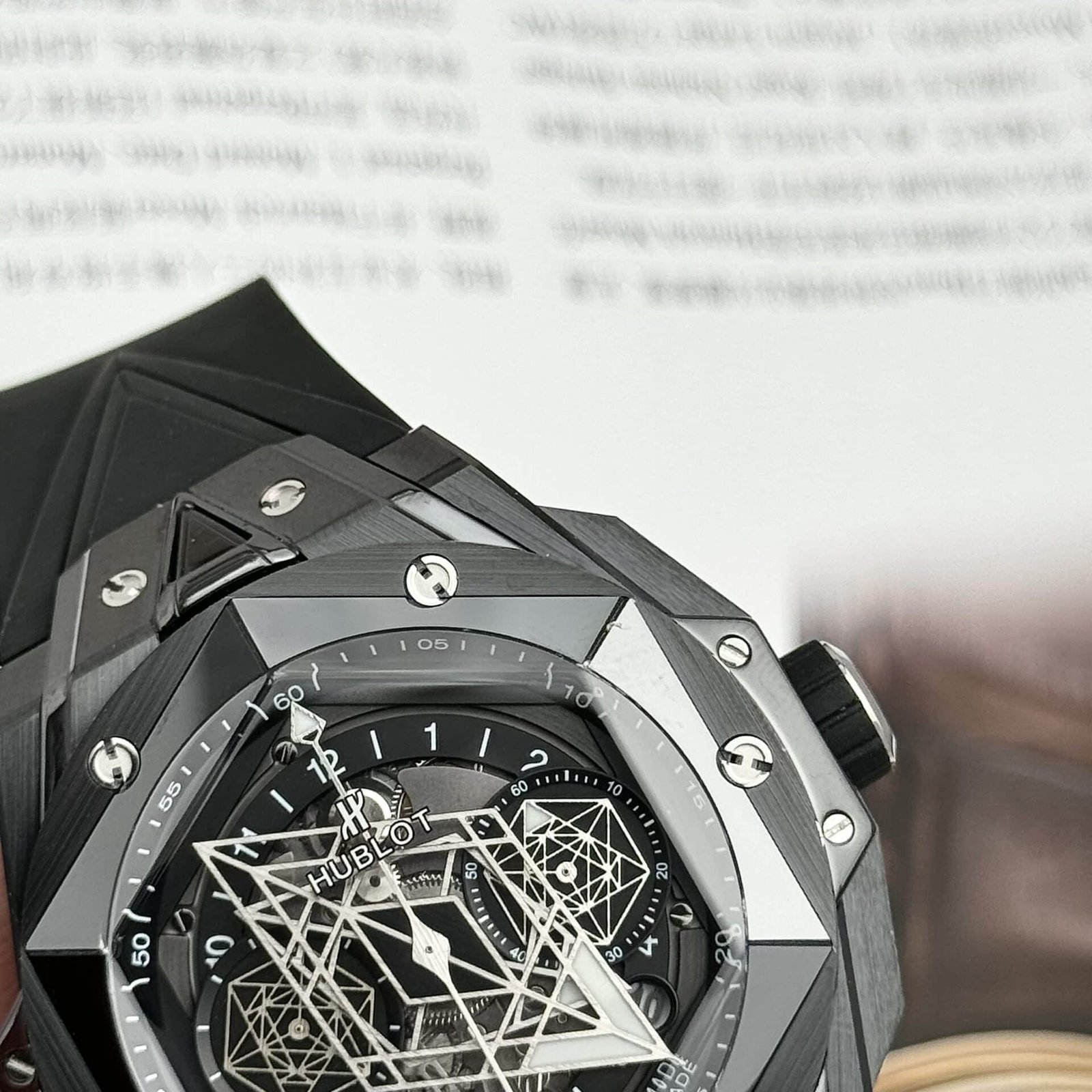 Hublot Big Bang Sang Bleu II Black Ceramic Black Dial Best Replica 45mm - 图片 5