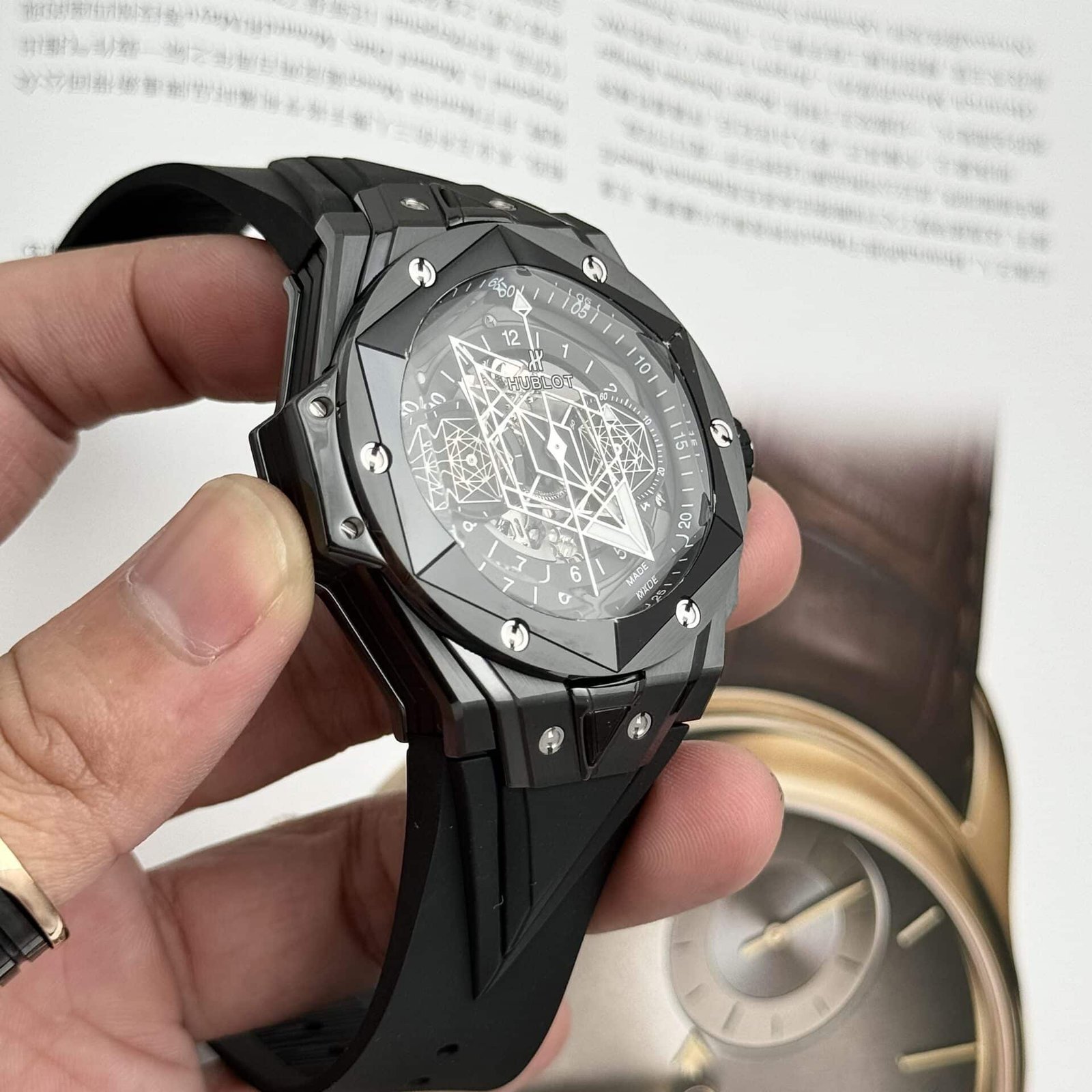 Hublot Big Bang Sang Bleu II Black Ceramic Black Dial Best Replica 45mm - 图片 7