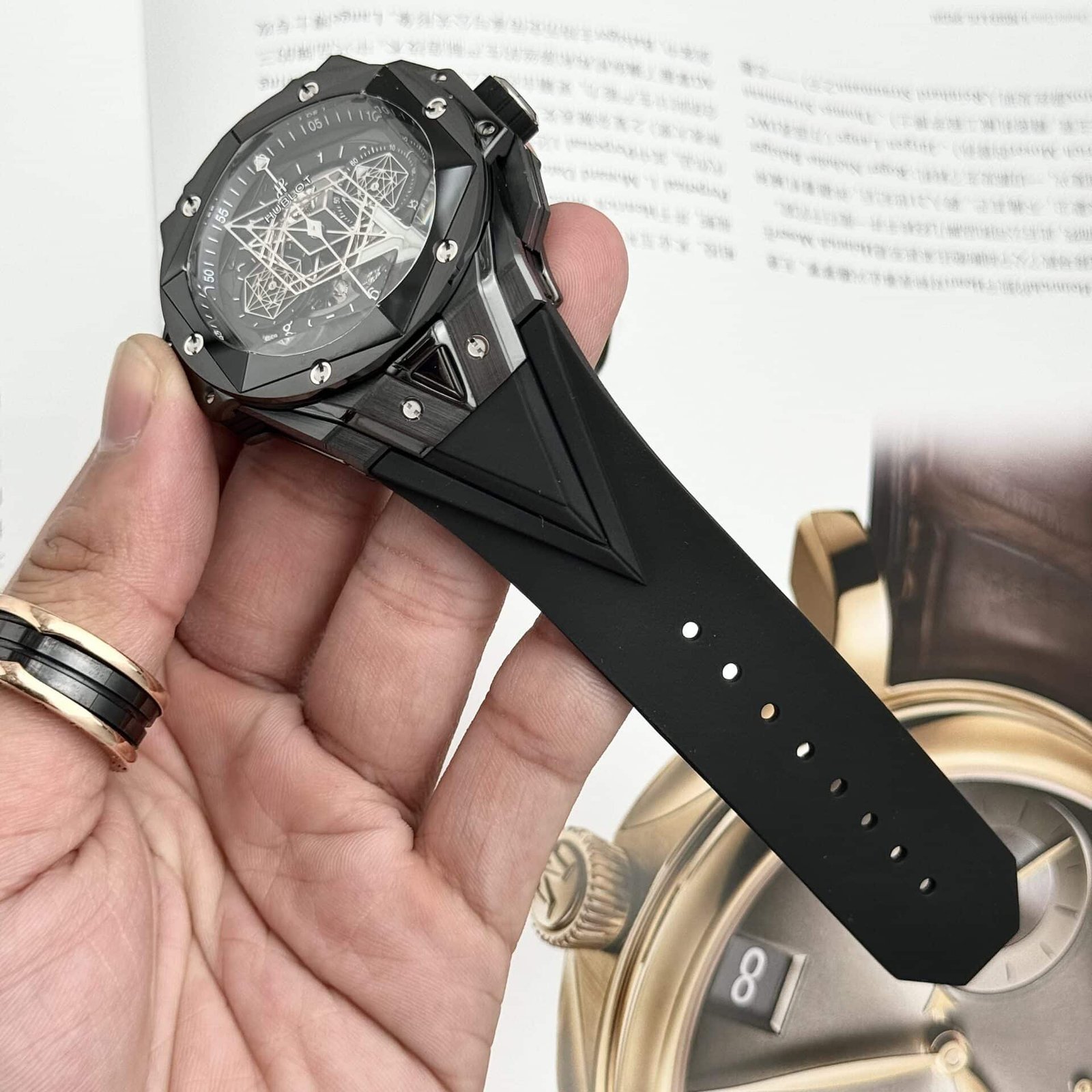 Hublot Big Bang Sang Bleu II Black Ceramic Black Dial Best Replica 45mm - 图片 10