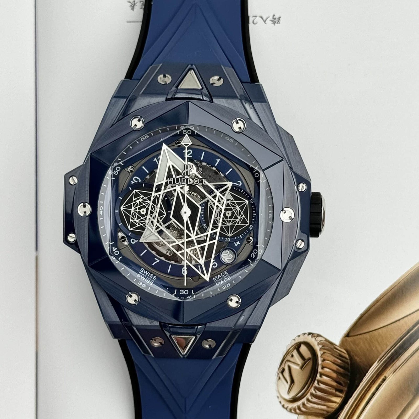 Hublot Big Bang Sang Bleu II Blue Ceramic Rubber Super Clone BBF 45mm