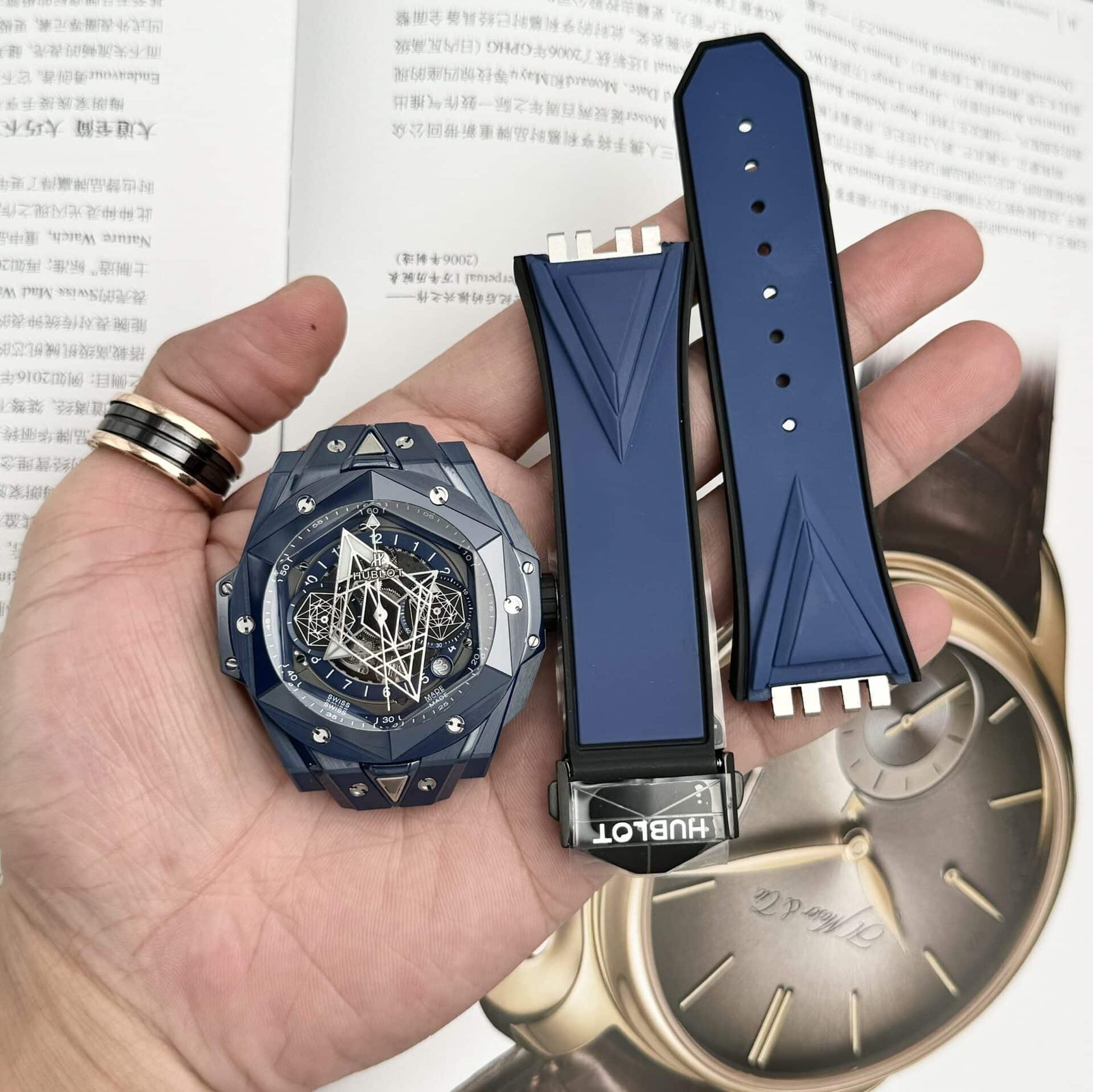 Hublot Big Bang Sang Bleu II Blue Ceramic Rubber Super Clone BBF 45mm - 图片 2