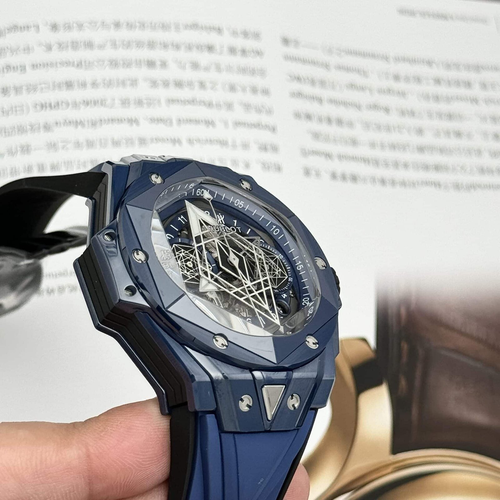 Hublot Big Bang Sang Bleu II Blue Ceramic Rubber Super Clone BBF 45mm - 图片 5