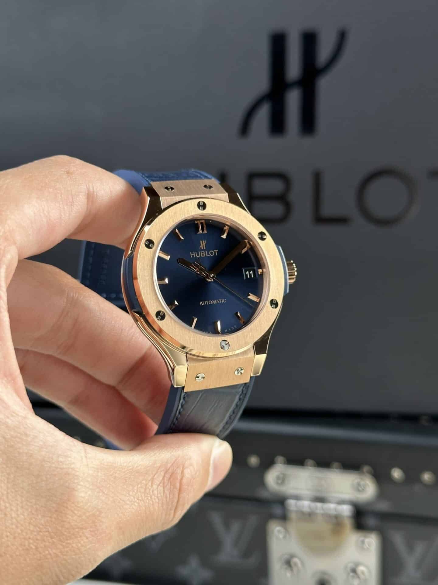 Hublot Classic Fusion King Gold Blue Dial Best Replica JJF 38mm - 图片 4