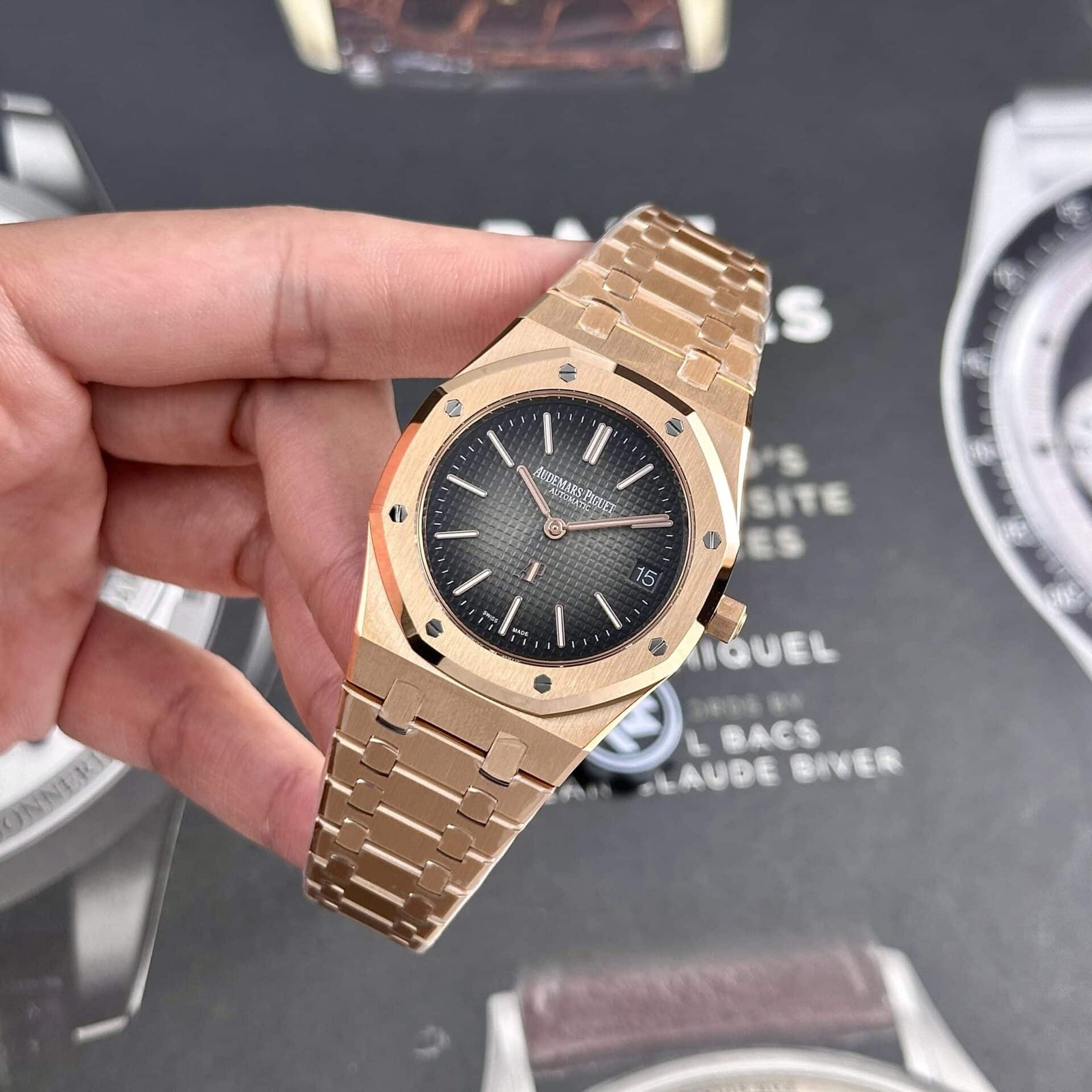 Audemars Piguet Royal Oak Jumbo Extra-thin 16202OR Smoked Grey Dial Best Replica 39mm - 图片 2