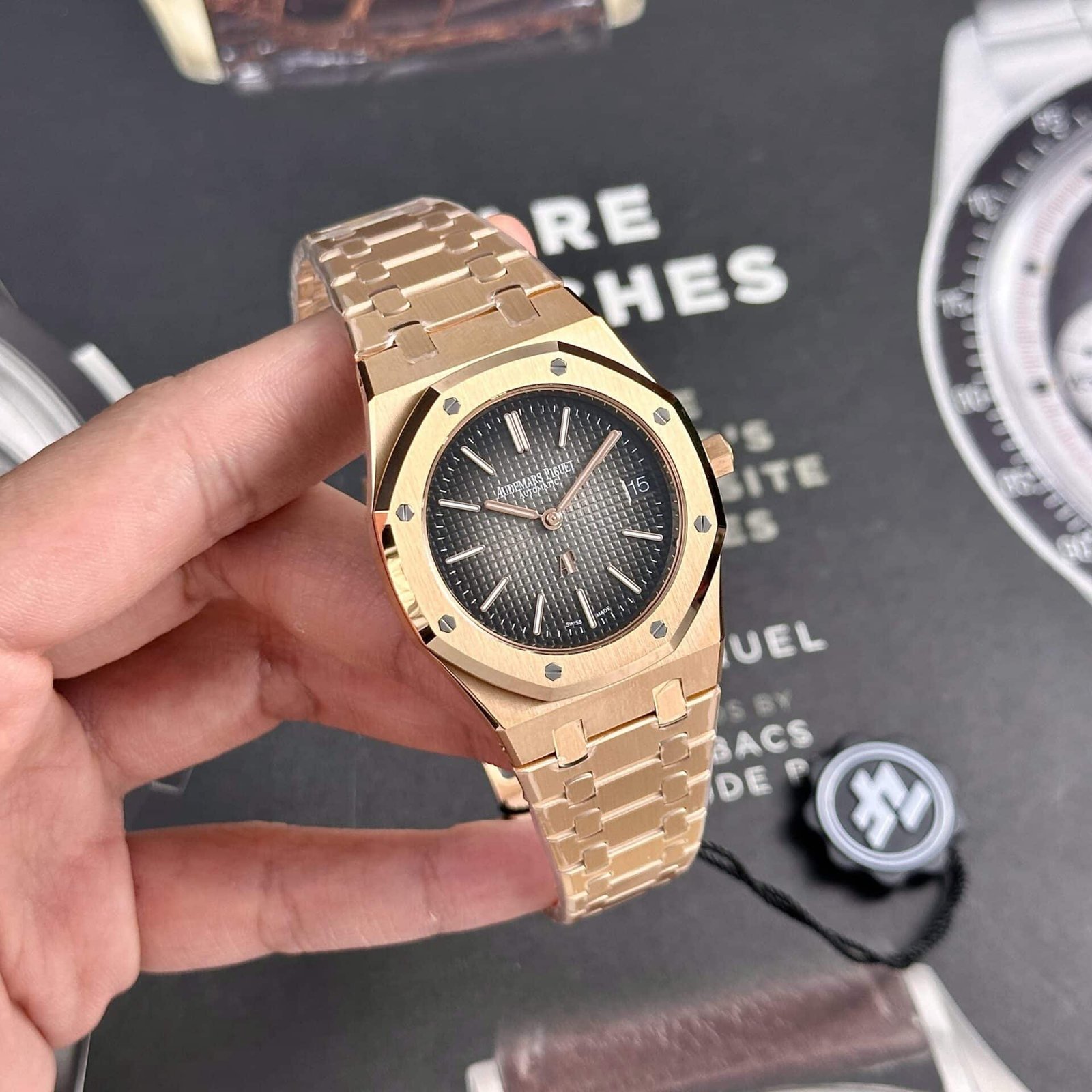 Audemars Piguet Royal Oak Jumbo Extra-thin 16202OR Smoked Grey Dial Best Replica 39mm - 图片 3