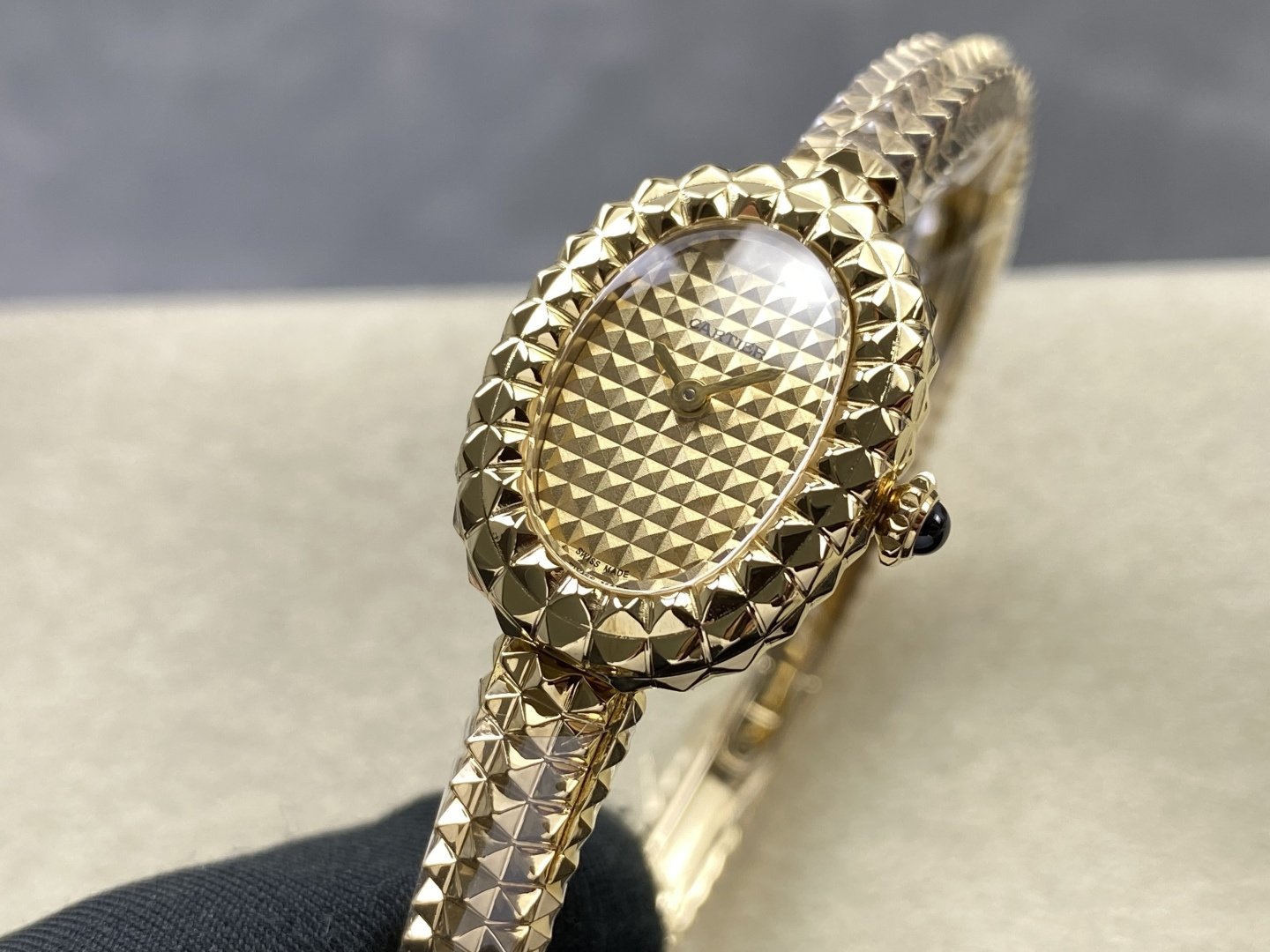 Cartier Baignoire Clou De Paris Mini Model 18K Gold Plating Best Replica (Wrist Size 15, 16, 17cm) - 图片 3