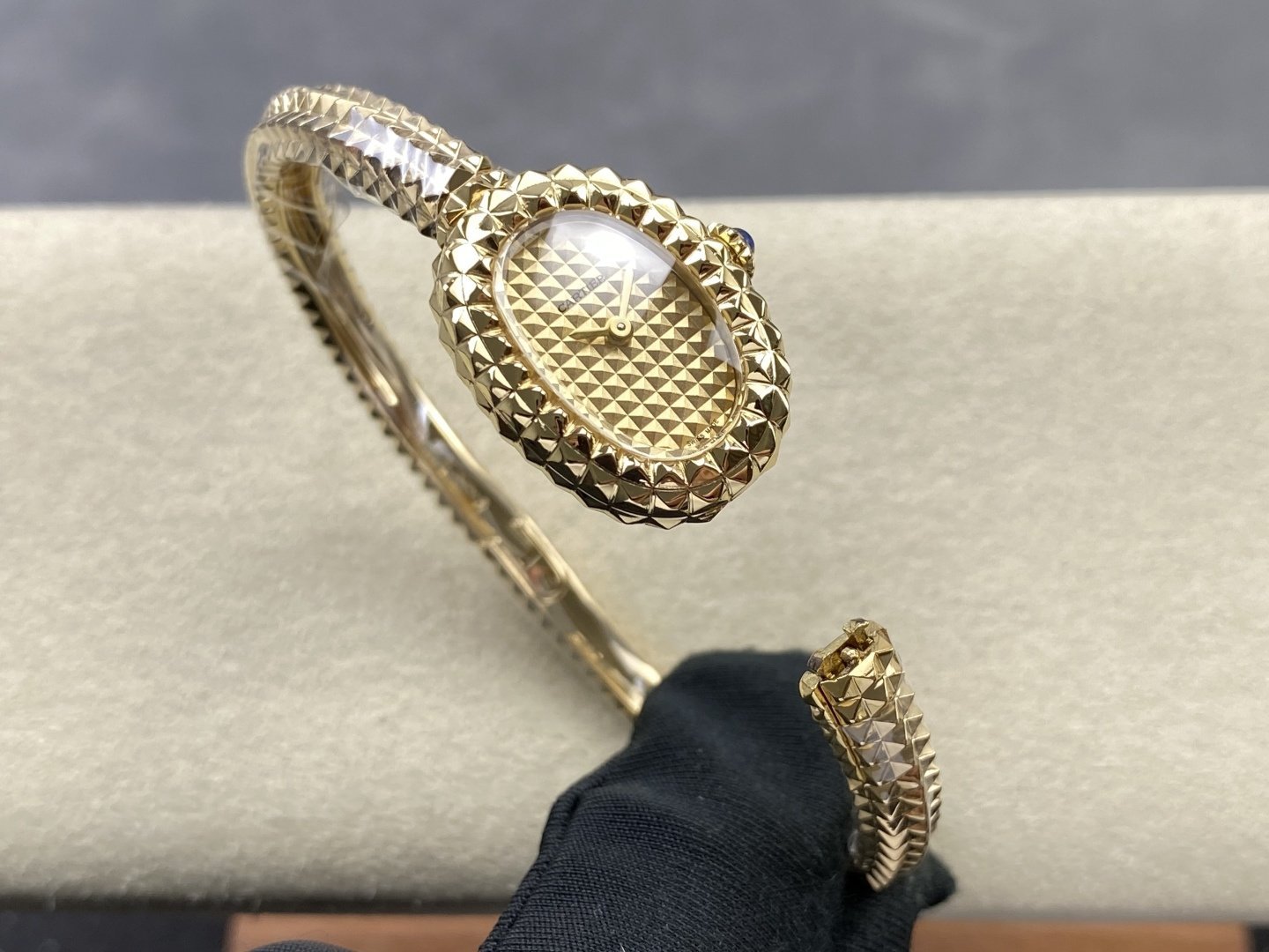Cartier Baignoire Clou De Paris Mini Model 18K Gold Plating Best Replica (Wrist Size 15, 16, 17cm) - 图片 4