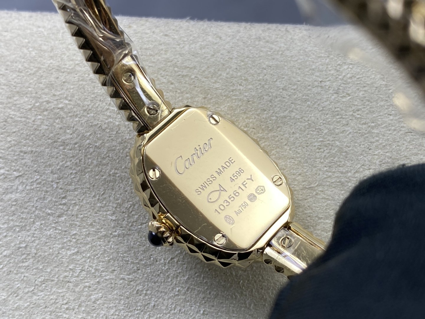 Cartier Baignoire Clou De Paris Mini Model 18K Gold Plating Best Replica (Wrist Size 15, 16, 17cm) - 图片 7