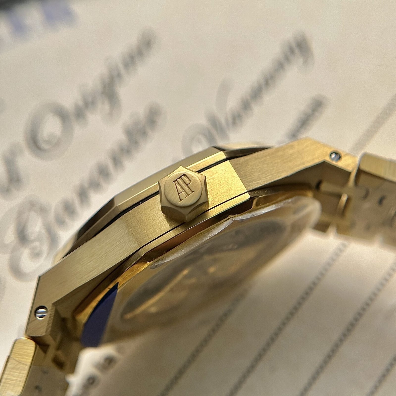 Audemars Piguet Royal Oak 15450BA Yellow Gold Blue Dial Replica IP Factory 37mm - 图片 5