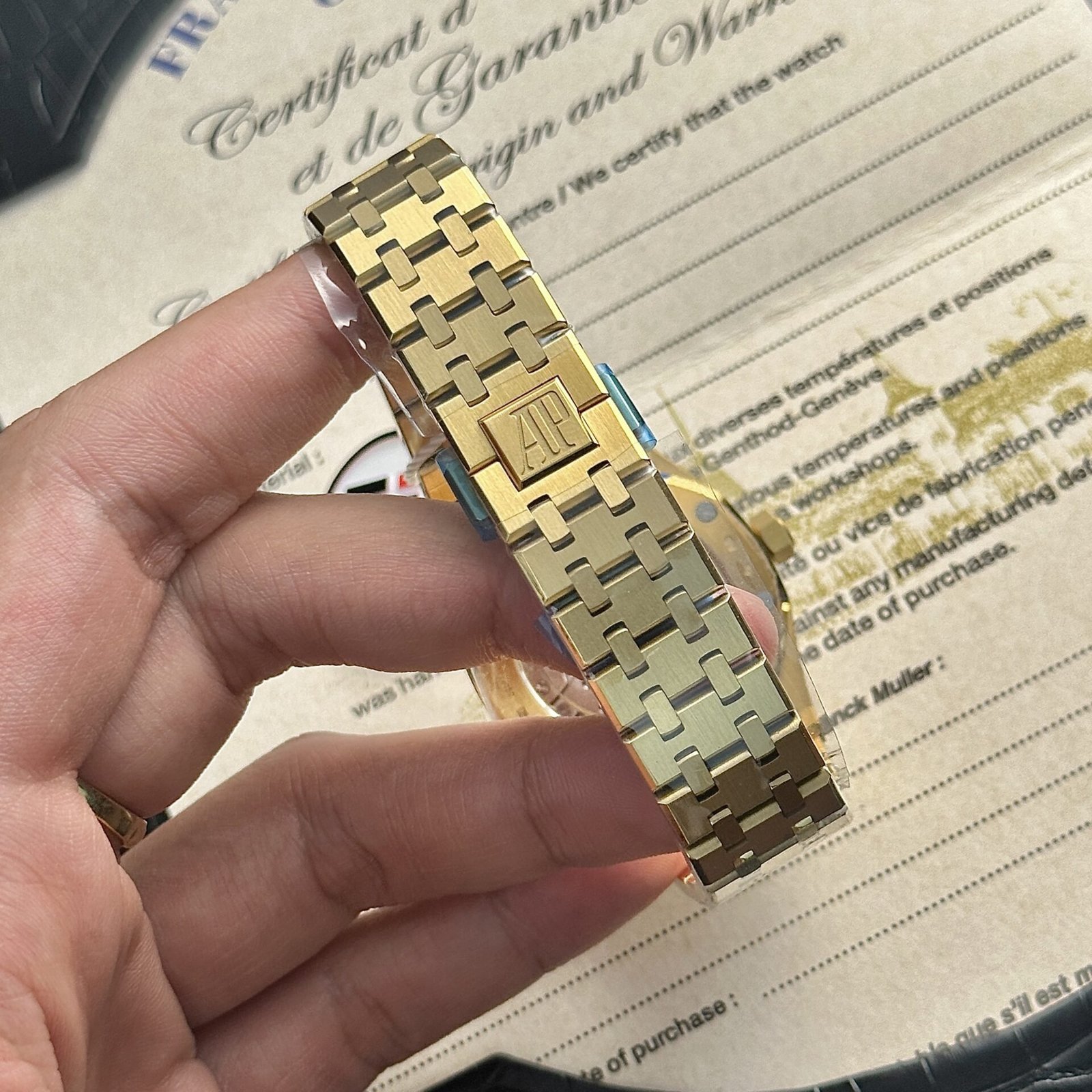 Audemars Piguet Royal Oak 15450BA Yellow Gold Blue Dial Replica IP Factory 37mm - 图片 8