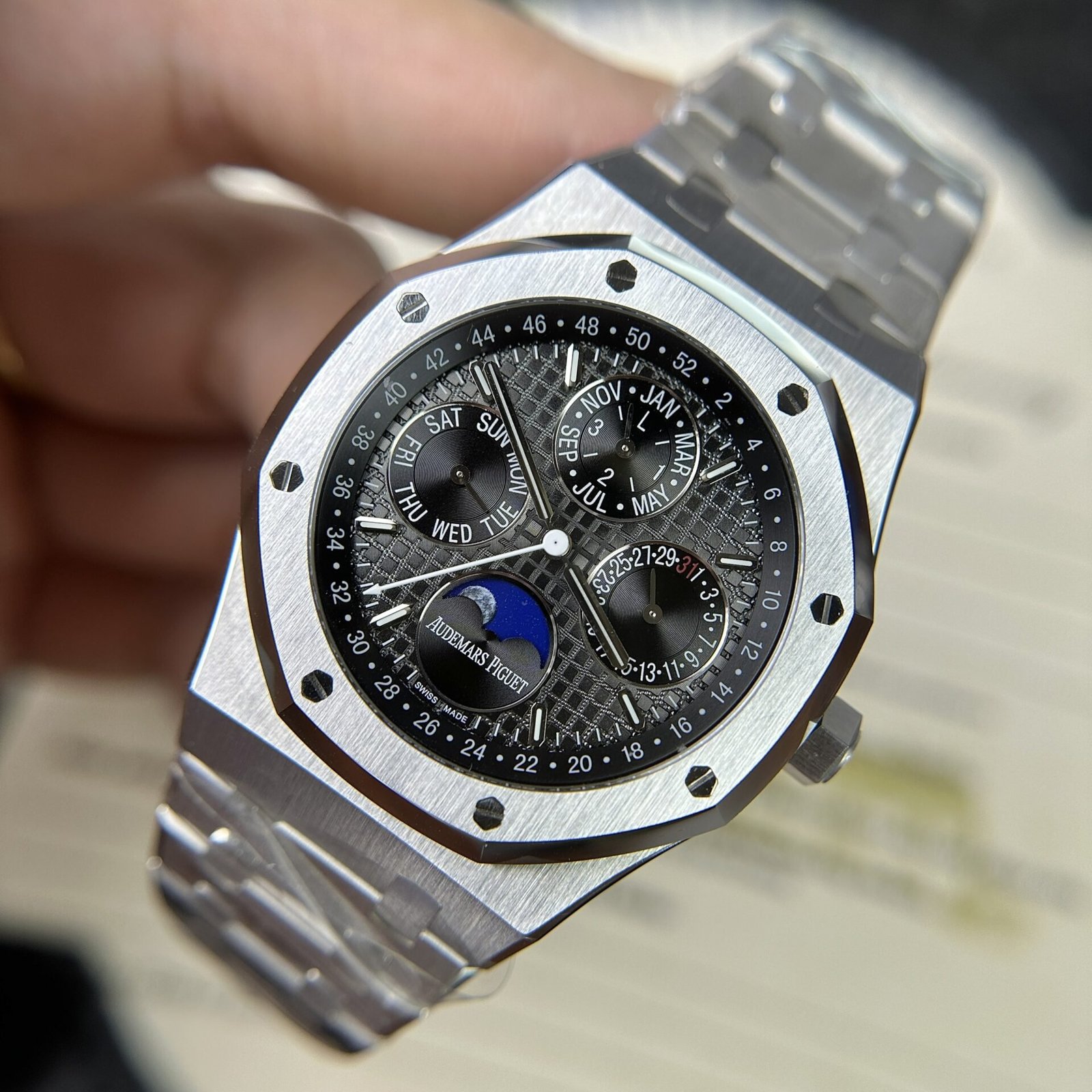 Audemars Piguet Royal Oak Perpetual Calendar 26574ST Black Dial Replica 41mm - 图片 3