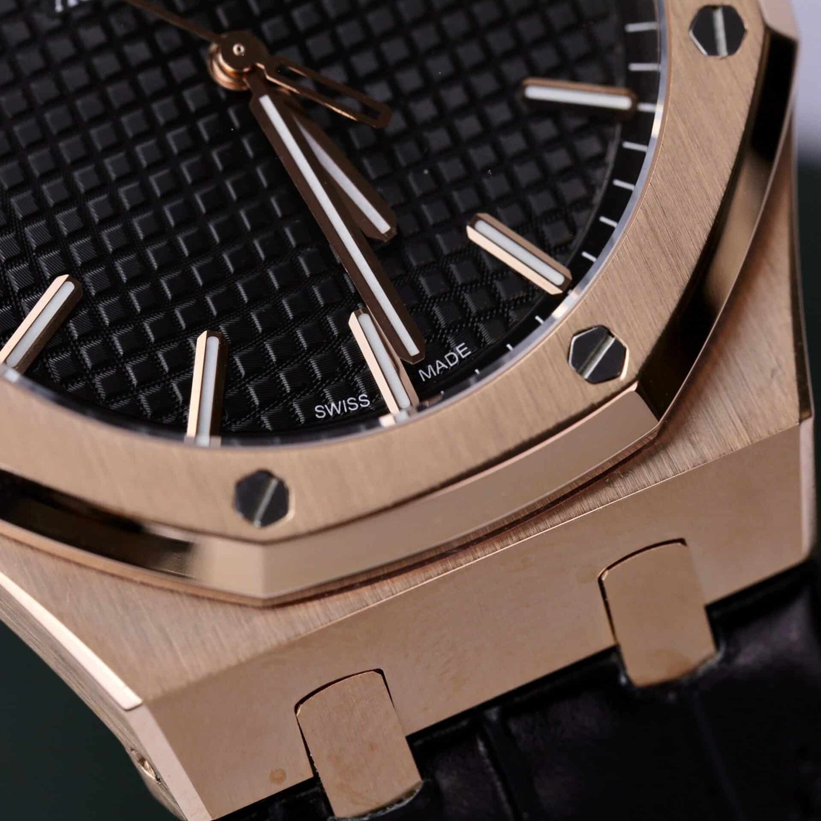 Audemars Piguet Royal Oak 15500OR 18K Gold Wrapped Black Dial Leather 41mm - 图片 6