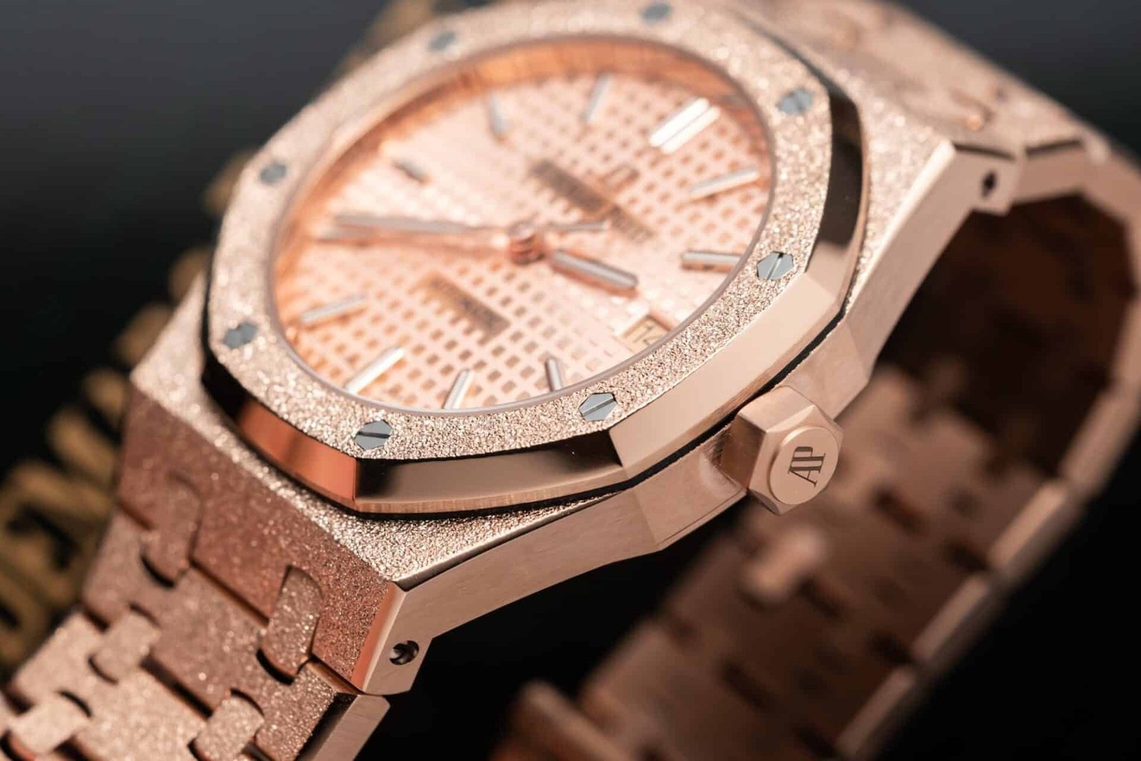 Audemars Piguet Royal Oak 15454OR Frosted Gold Pink Dial Replica 37mm - 图片 6