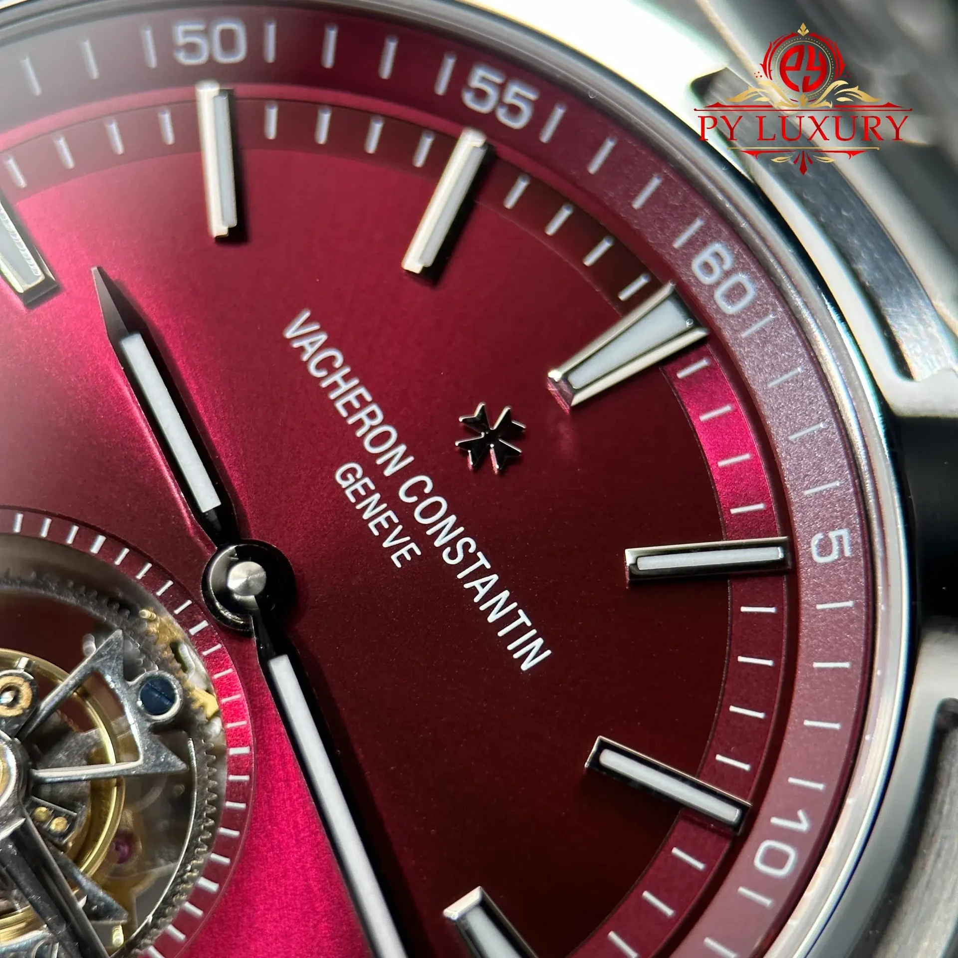 Vacheron Constantin Overseas 6000V Tourbillon Burgundy Red Dial Best Replica 42.5mm - 图片 5