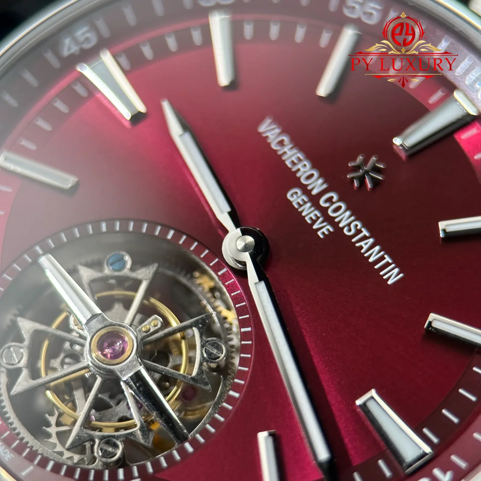 Vacheron Constantin Overseas 6000V Tourbillon Burgundy Red Dial Best Replica 42.5mm - 图片 6