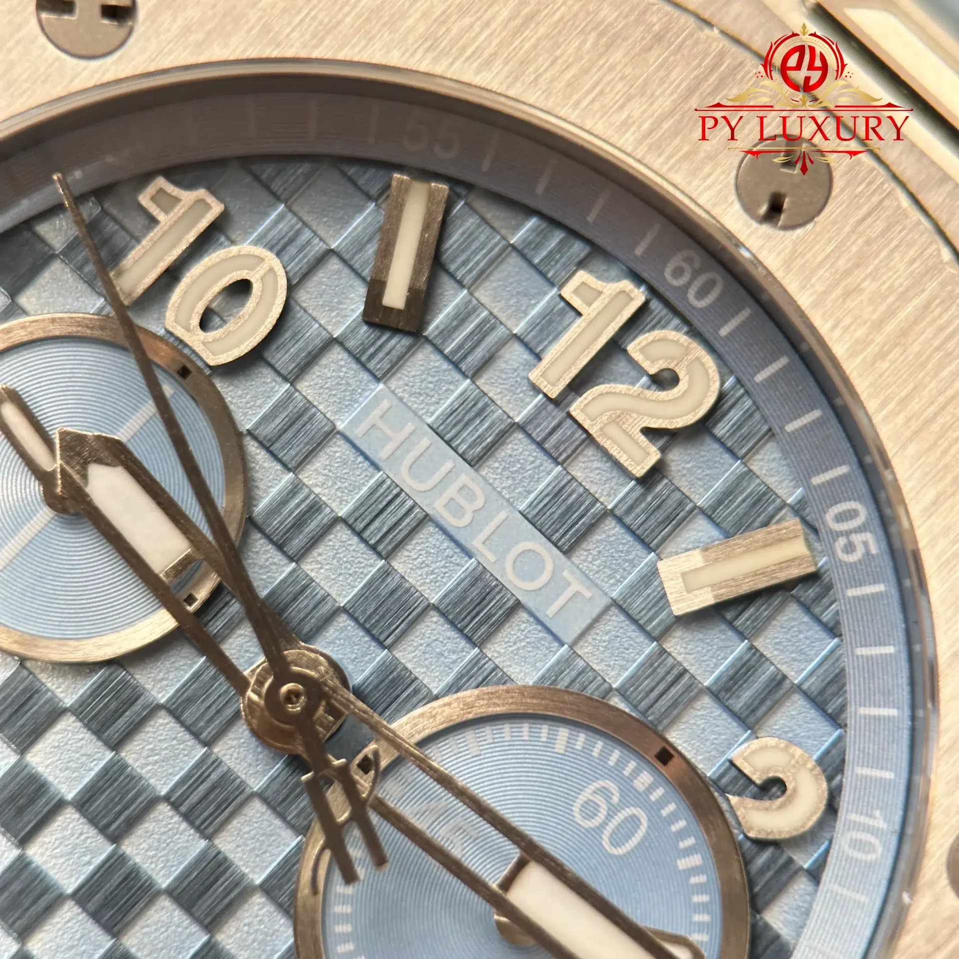 Hublot Big Bang Original Unico Titanium Coal Blue Rubber Strap Best Replica 43mm - 图片 7
