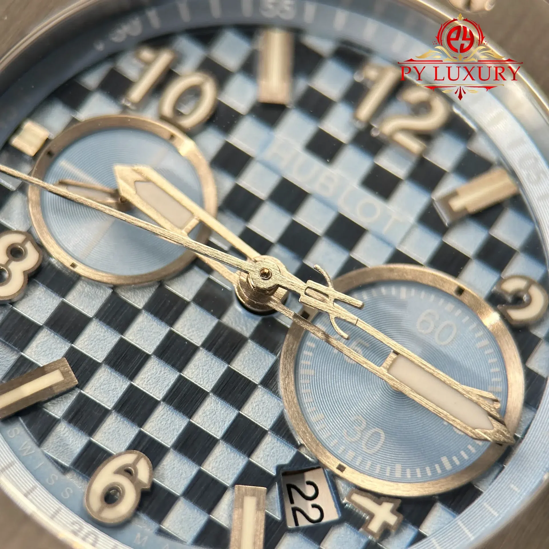 Hublot Big Bang Original Unico Titanium Coal Blue Rubber Strap Best Replica 43mm - 图片 9
