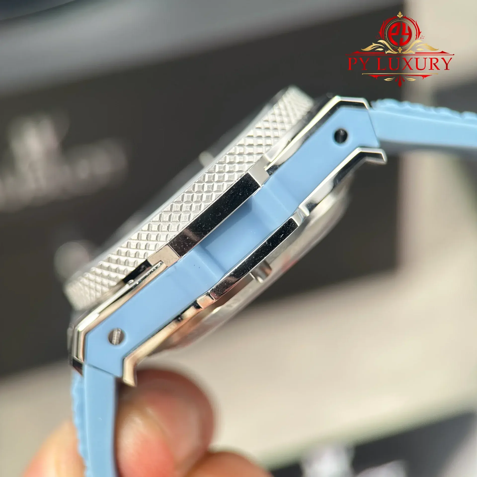 Hublot Big Bang Original Unico Titanium Coal Blue Rubber Strap Best Replica 43mm - 图片 11