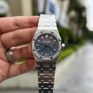 Audemars Piguet Royal Oak 77351ST Blue Dial Diamond Bezel Replica 34mm