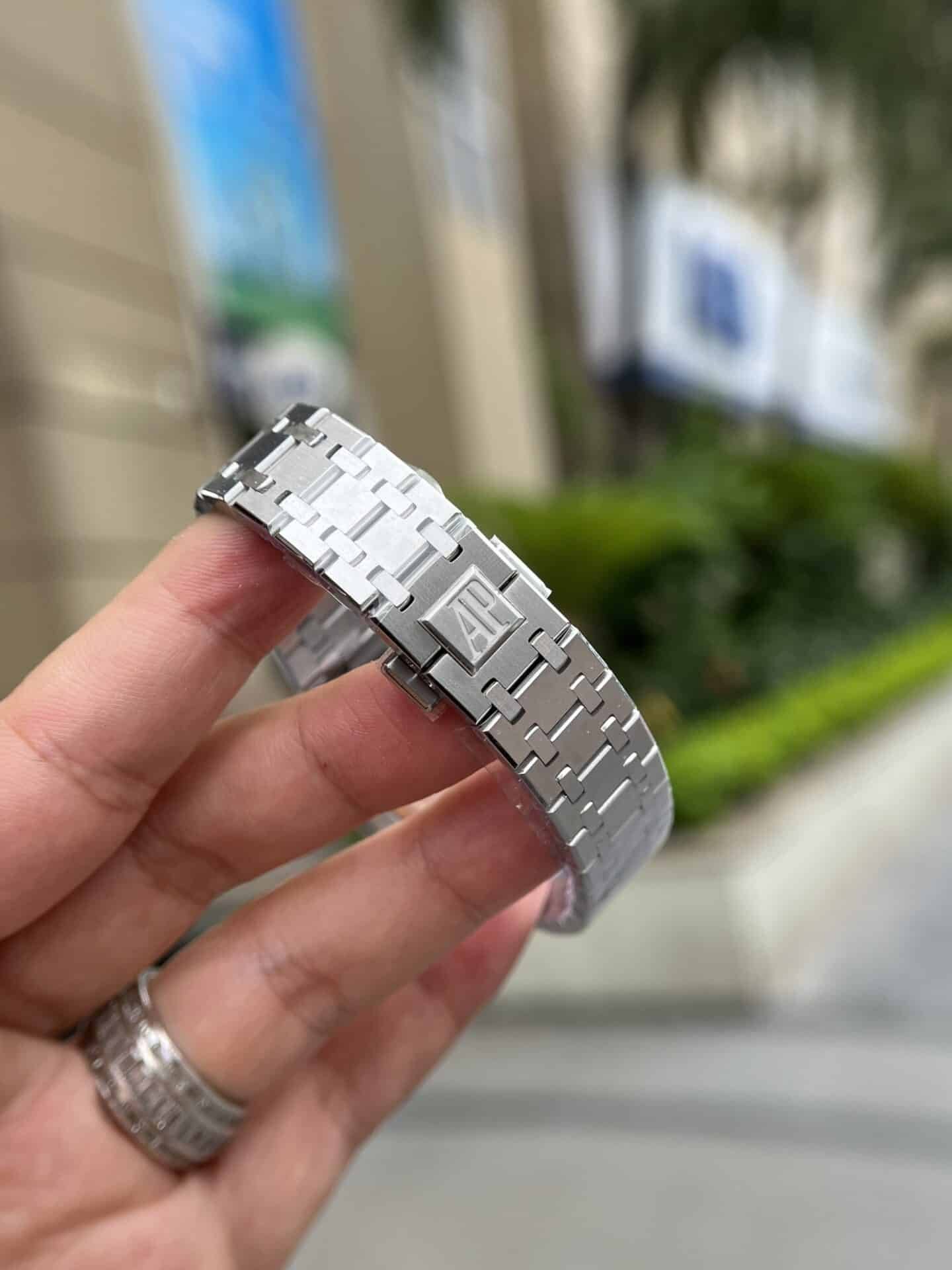 Audemars Piguet Royal Oak 77351ST Blue Dial Diamond Bezel Replica 34mm - 图片 7