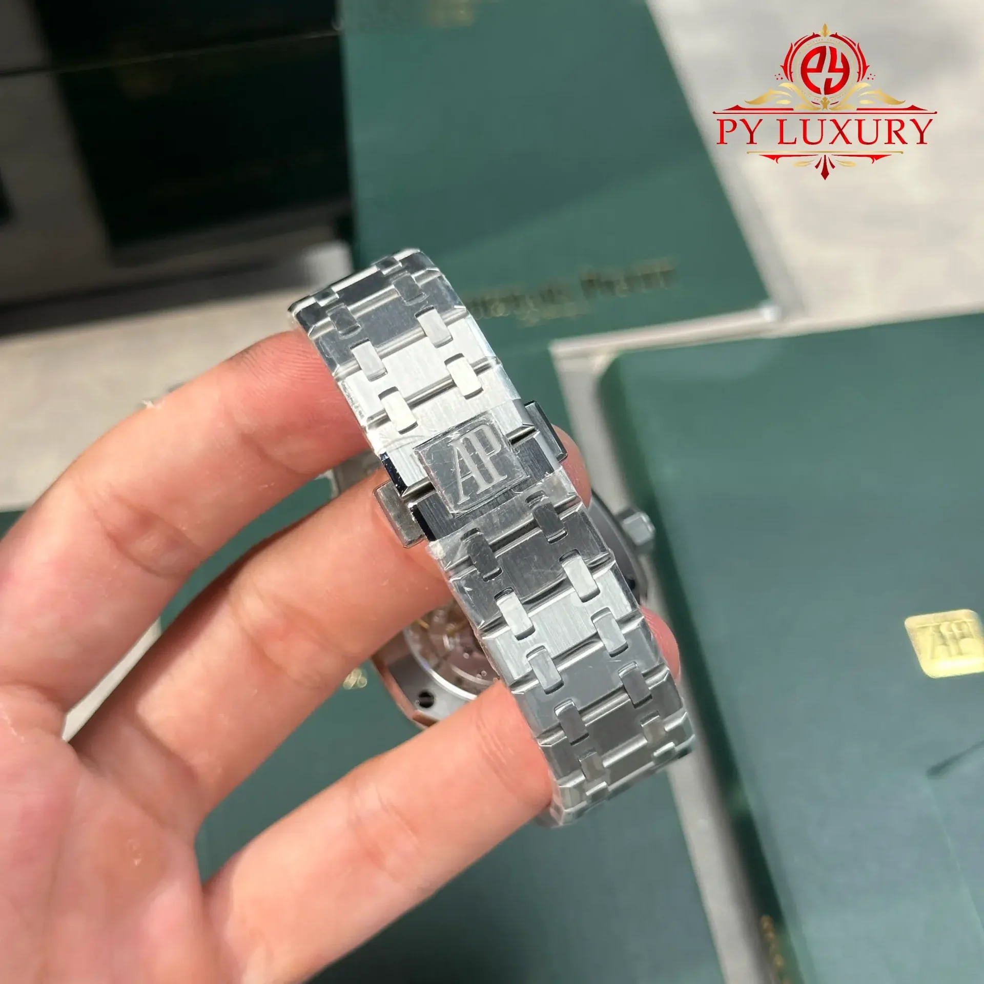 Audemars Piguet Royal Oak 15451ST White Dial Custom Moissanite Bezel 1:1 Best Replica 37mm - 图片 9