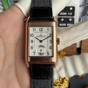 Jaeger-LeCoultre Reverso Classic Duoface Small Seconds Q3842520 Rose Gold Silver & Black Dial Best Replica JJF 47×28.3mm