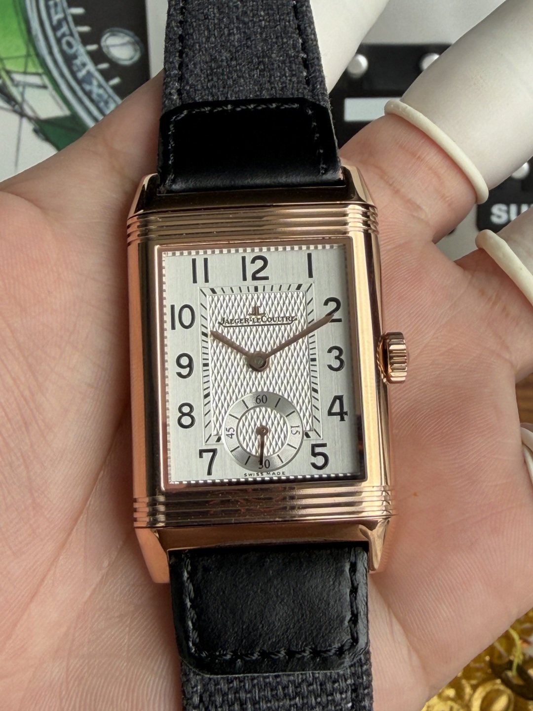 Jaeger-LeCoultre Reverso Classic Duoface Small Seconds Q3842520 Rose Gold Silver & Black Dial Best Replica JJF 47×28.3mm - 图片 3