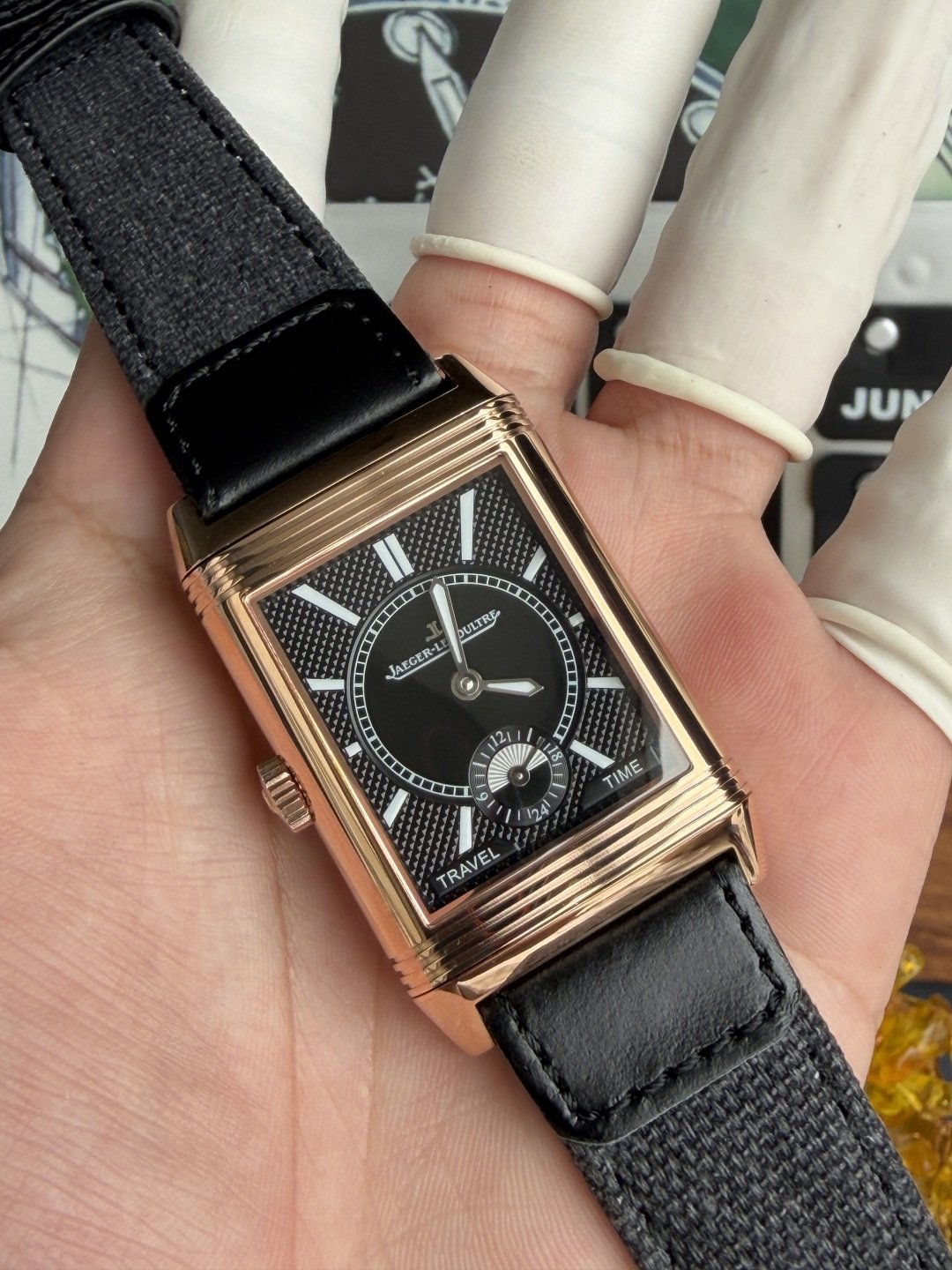 Jaeger-LeCoultre Reverso Classic Duoface Small Seconds Q3842520 Rose Gold Silver & Black Dial Best Replica JJF 47×28.3mm - 图片 4