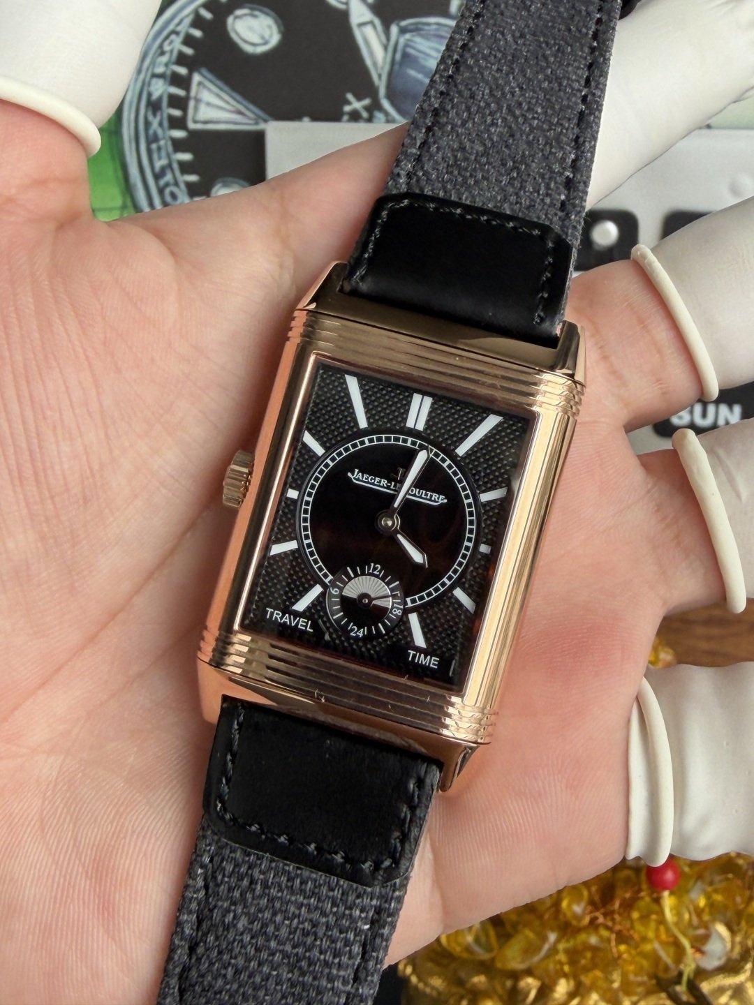 Jaeger-LeCoultre Reverso Classic Duoface Small Seconds Q3842520 Rose Gold Silver & Black Dial Best Replica JJF 47×28.3mm - 图片 5
