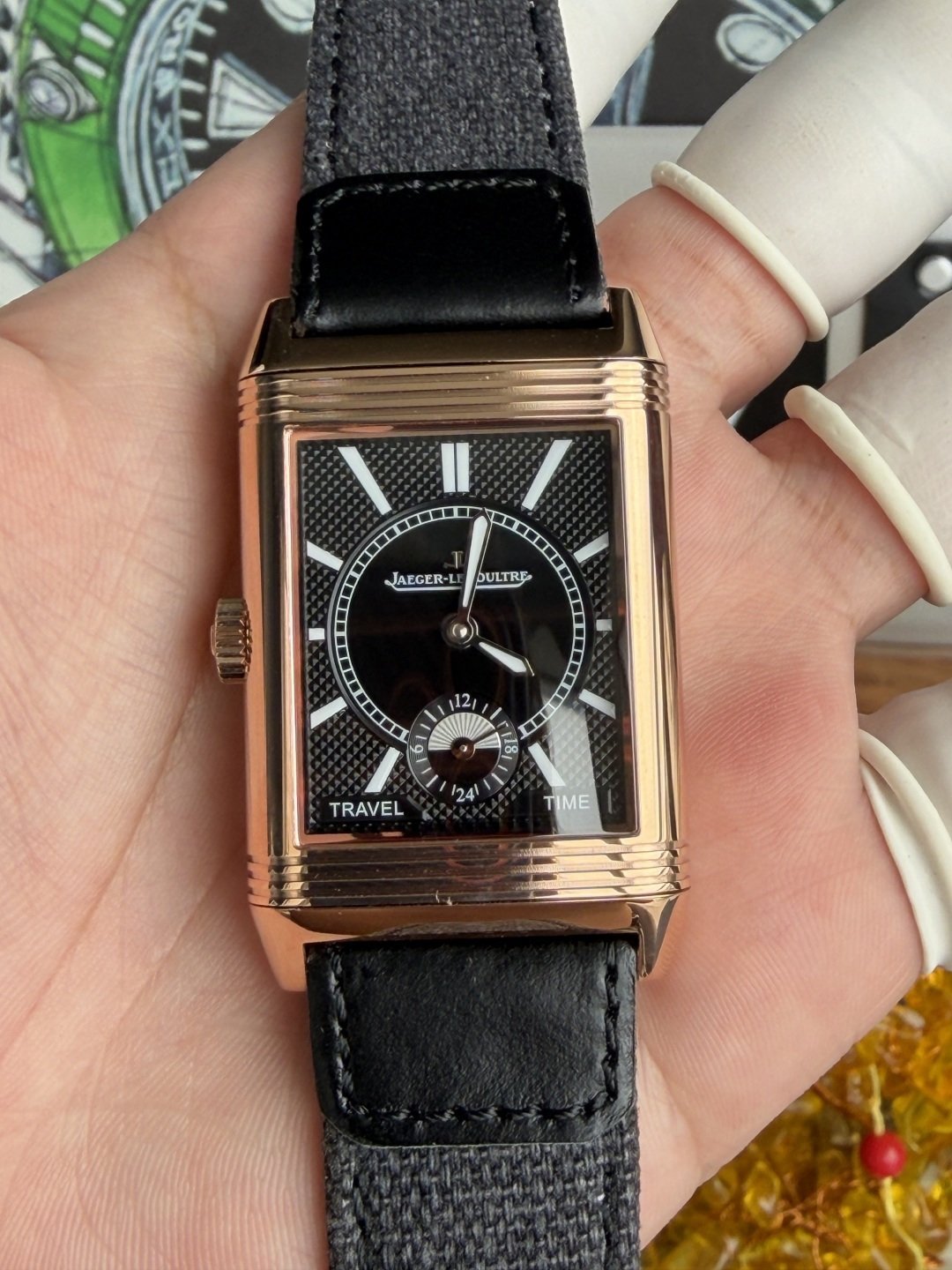 Jaeger-LeCoultre Reverso Classic Duoface Small Seconds Q3842520 Rose Gold Silver & Black Dial Best Replica JJF 47×28.3mm - 图片 6