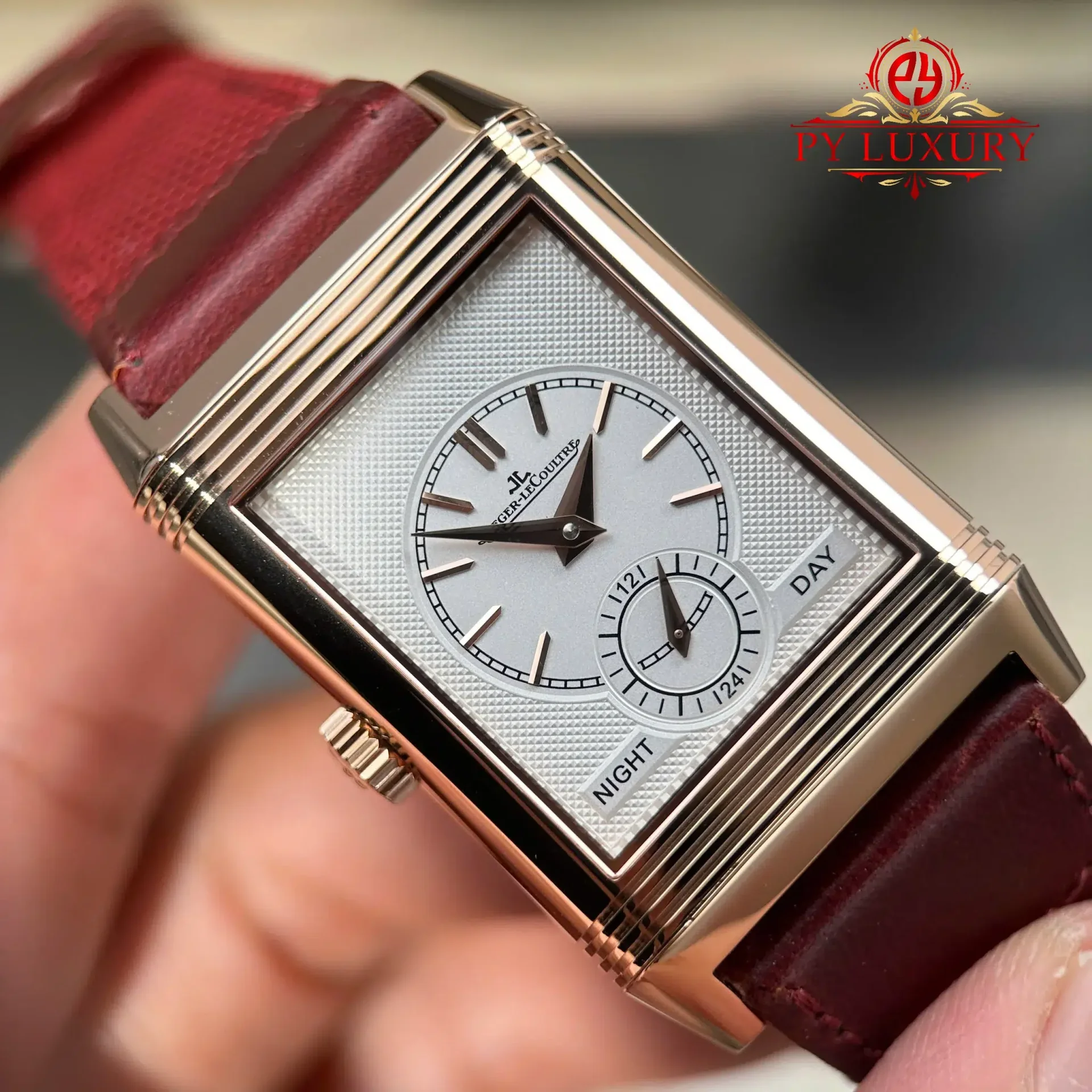 Jaeger-LeCoultre Reverso Tribute Duoface Q398256J Rose Gold Burgundy Red & Silvered Grey Dial Best Replica JJF 47×28.3mm - 图片 8