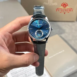 Jaeger-LeCoultre Master Ultra Thin Moon Enamel Q13635E1 Blue Dial Leather Strap Best Replica JJF 39mm