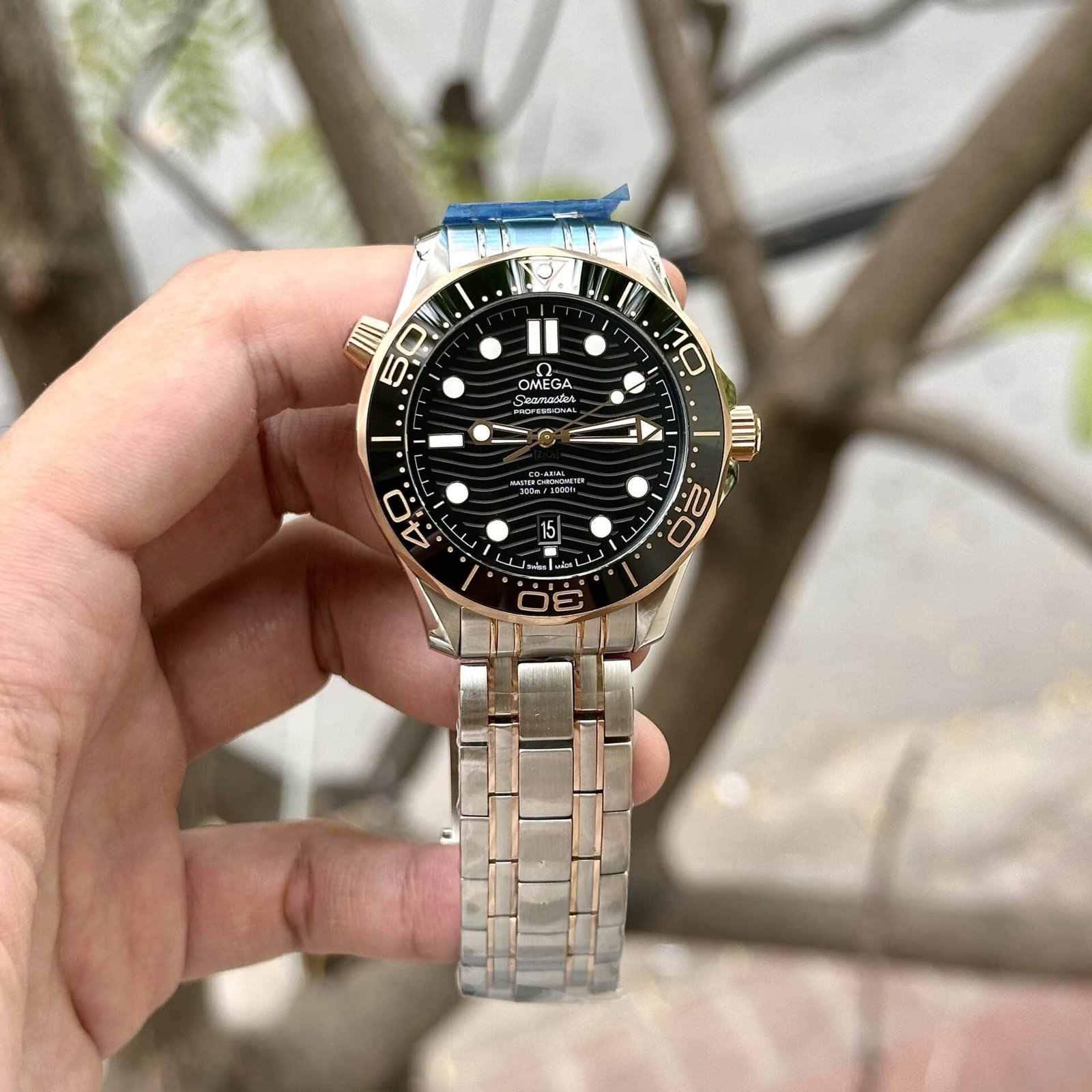 Omega Seamaster Diver 300M Two Tone Rose Gold Black Dial Best Replica 42mm - 图片 2
