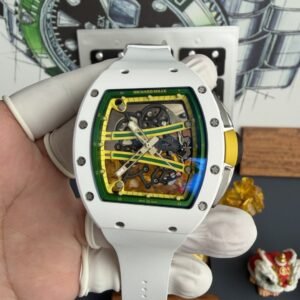 Richard Mille RM61-01 White Ceramic Asia Limited EditionVaucher Movement 1:1 Super Clone A9F 42.7mm x 50.23mm (Free Sprung)