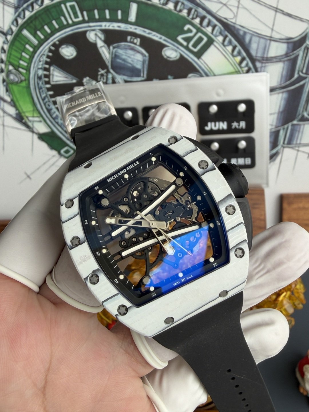 Richard Mille RM61-01 Yohan Blake Ultimate Edition Vaucher Movement 1:1 Super Clone A9F 42.7mm x 50.23mm (Free Sprung) - 图片 3