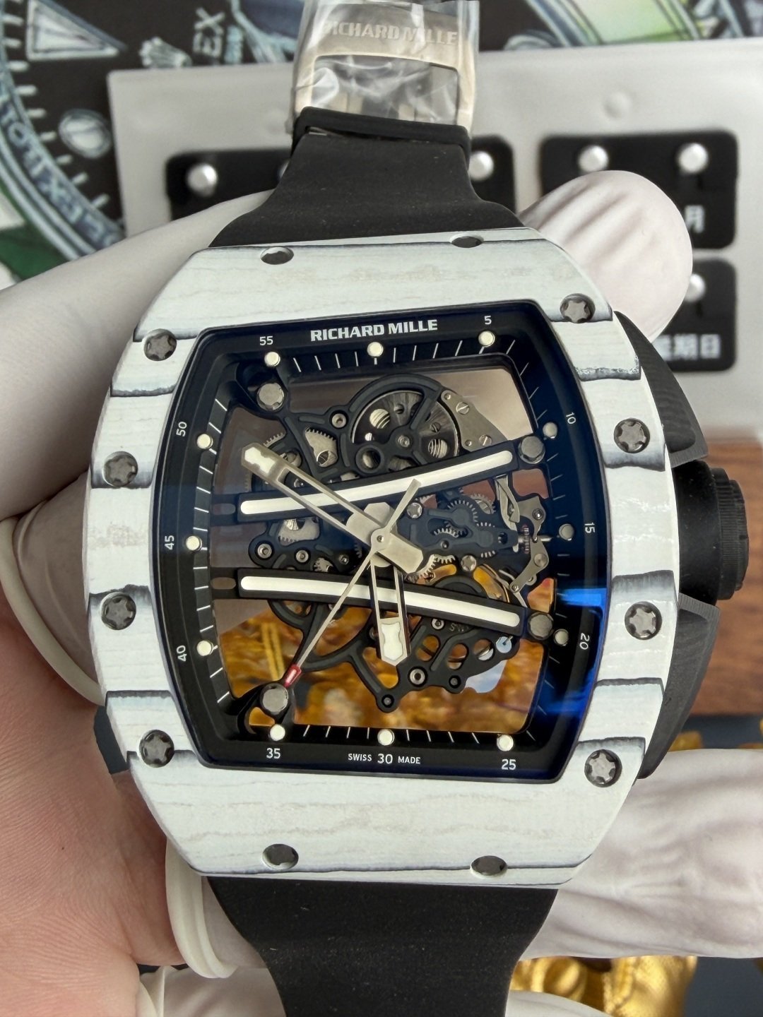 Richard Mille RM61-01 Yohan Blake Ultimate Edition Vaucher Movement 1:1 Super Clone A9F 42.7mm x 50.23mm (Free Sprung) - 图片 6