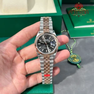 Rolex Datejust 126201-0013 Steel & Rose Gold Slate Dial Smooth Bezel Jubilee Bracelet 1:1 Best Replica VSF 36mm