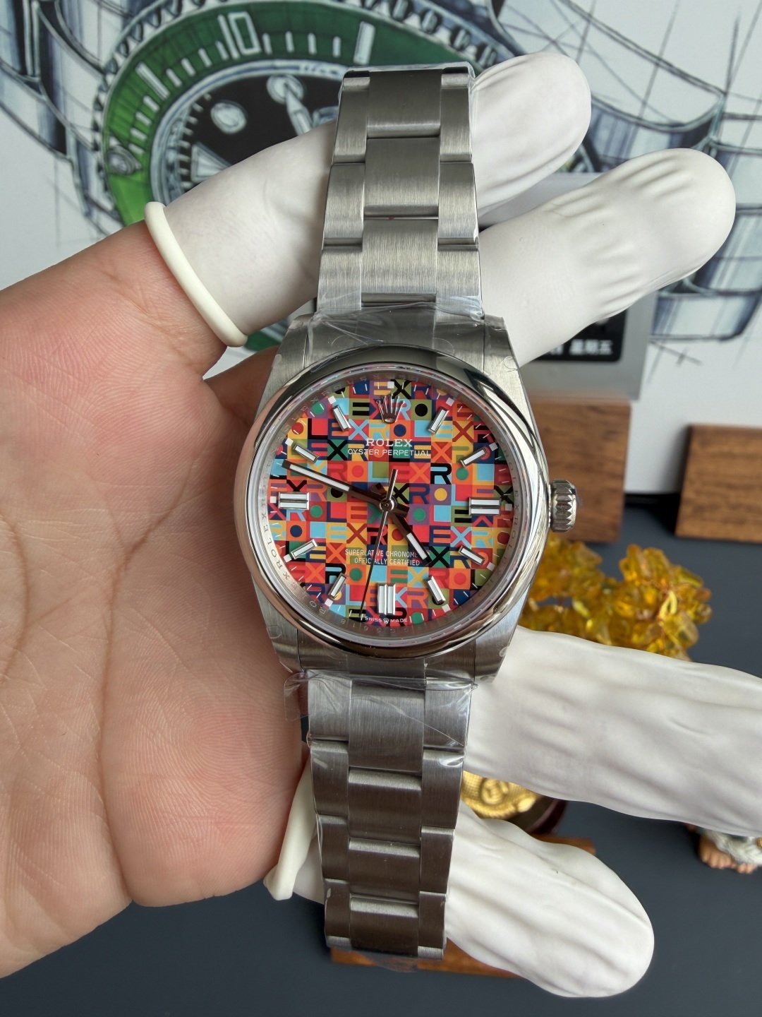 Rolex Oyster Perpetual 126000-0016 Multicoloured Jubilee-Motif Dial Best Replica QF 36mm
