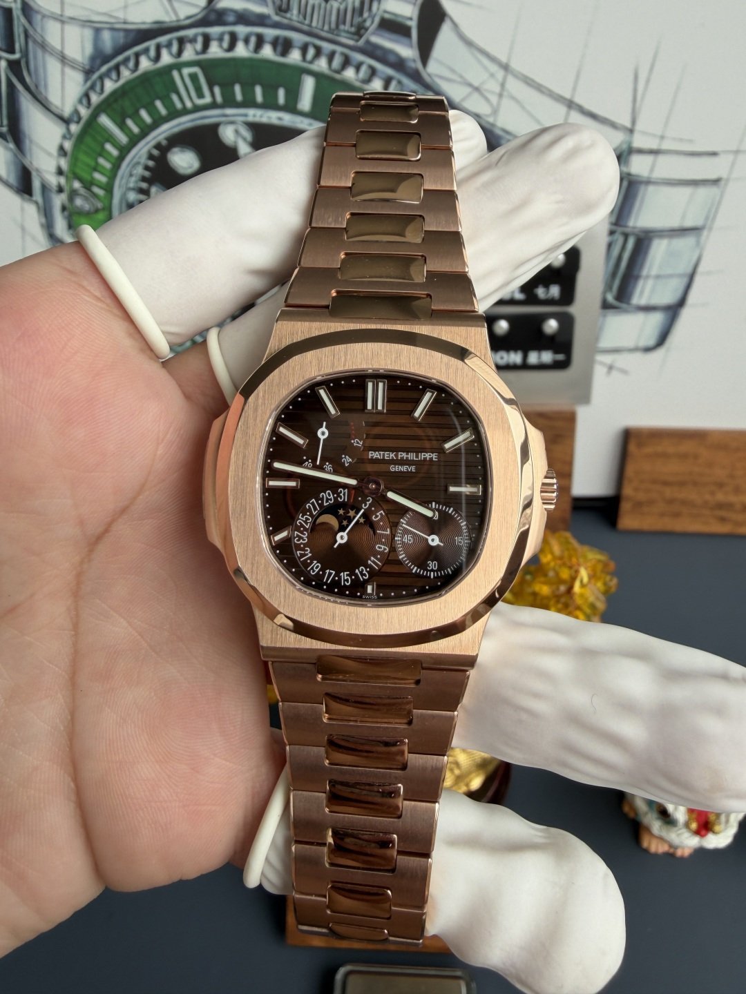 Patek Philippe Nautilus 5712/1R-001 Brown Dial 18K Rose Gold Plating Super Clone Gained Weight 195g UMIF 40mm