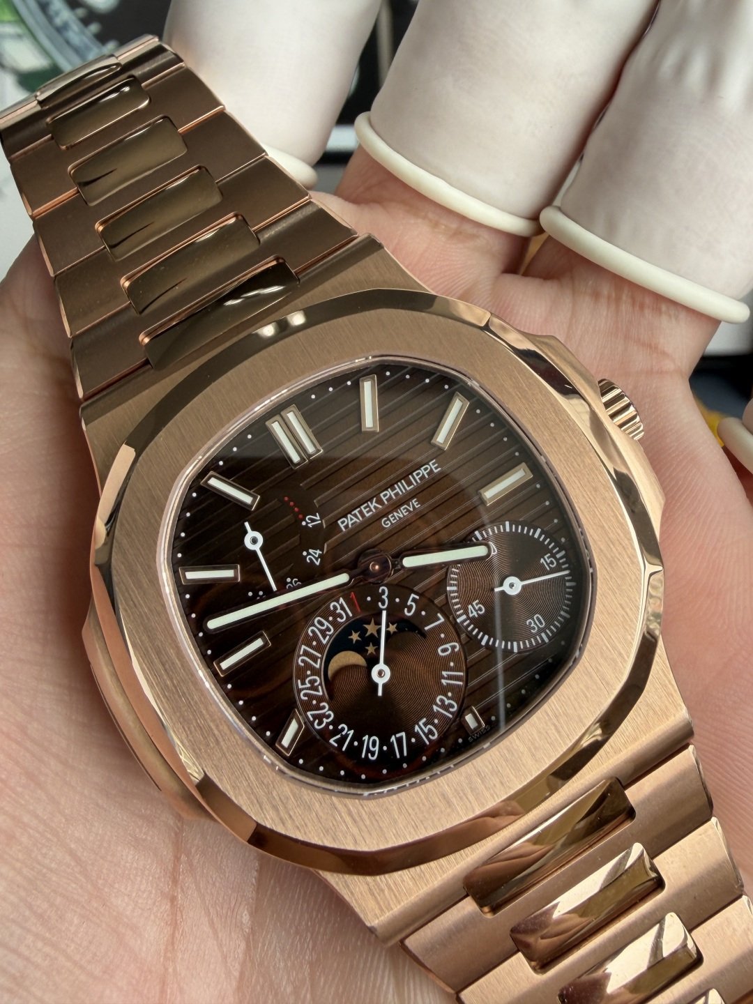 Patek Philippe Nautilus 5712/1R-001 Brown Dial 18K Rose Gold Plating Super Clone Gained Weight 195g UMIF 40mm - 图片 5