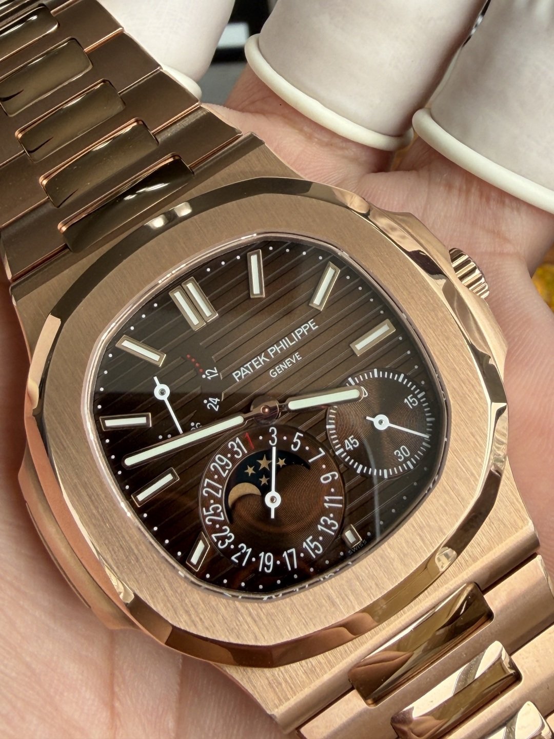 Patek Philippe Nautilus 5712/1R-001 Brown Dial 18K Rose Gold Plating Super Clone Gained Weight 195g UMIF 40mm - 图片 7