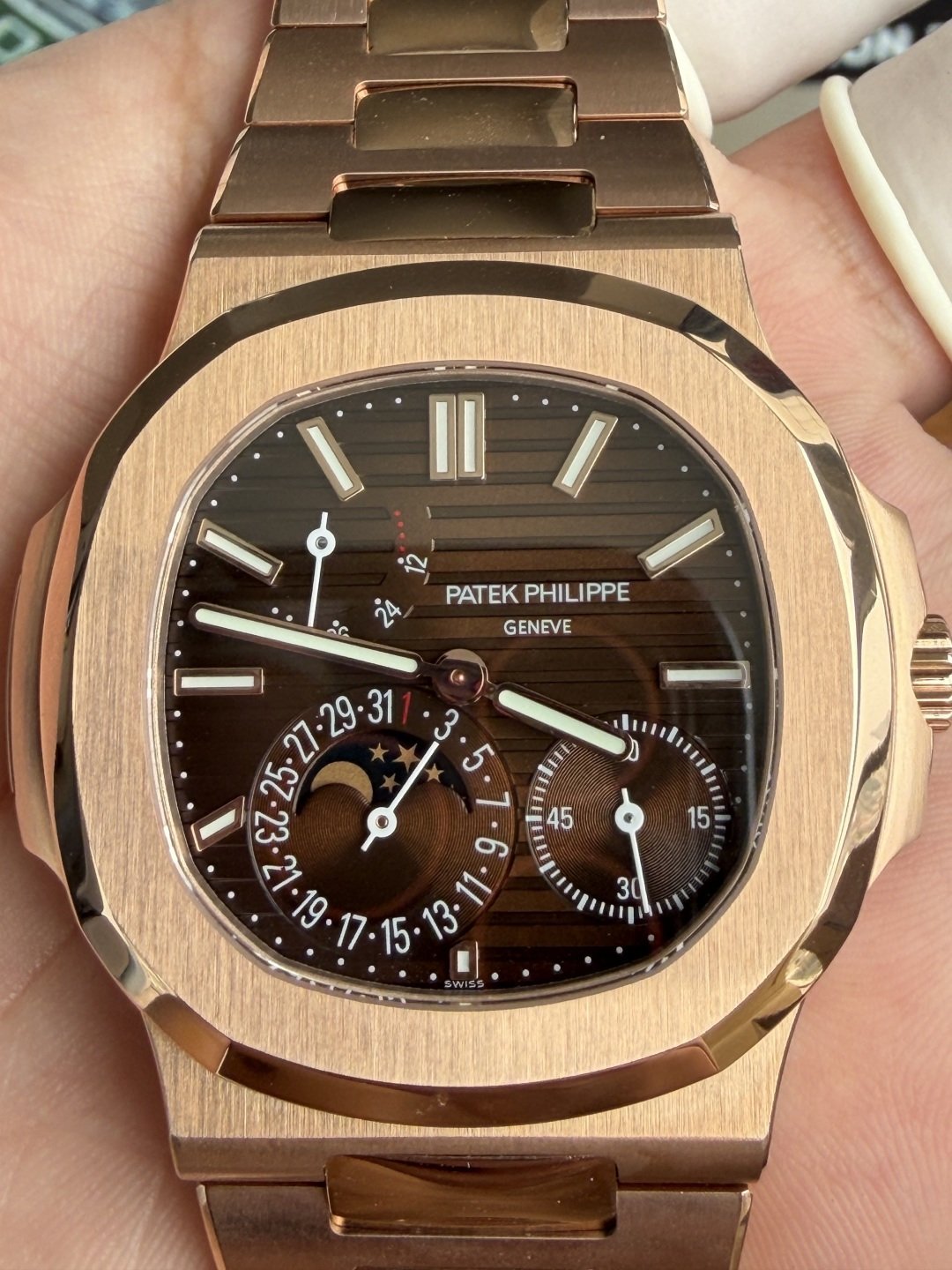 Patek Philippe Nautilus 5712/1R-001 Brown Dial 18K Rose Gold Plating Super Clone Gained Weight 195g UMIF 40mm - 图片 9