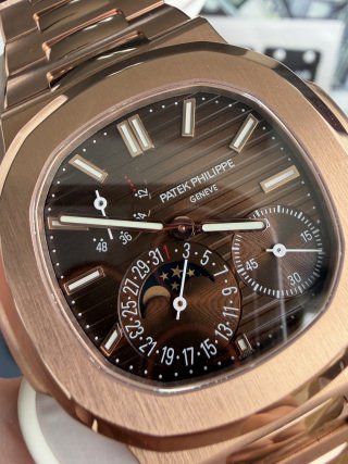 Patek Philippe Nautilus 5712/1R-001 Brown Dial 18K Rose Gold Plating Super Clone Gained Weight 195g UMIF 40mm - 图片 11