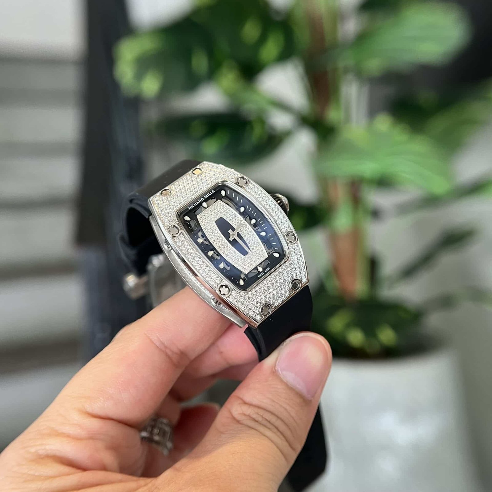 Richard Mille RM07-01 Full Diamond Black Lip Replica 45.32 x 32.3mm - 图片 2